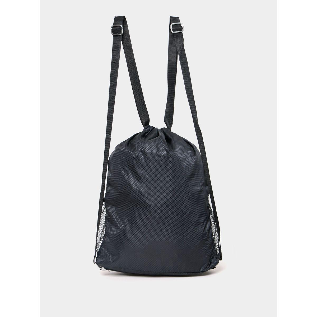 Styli Textured Mesh Detail Backpack with Drawcord Closure-women-bagsandwallets-backpacks-image-3