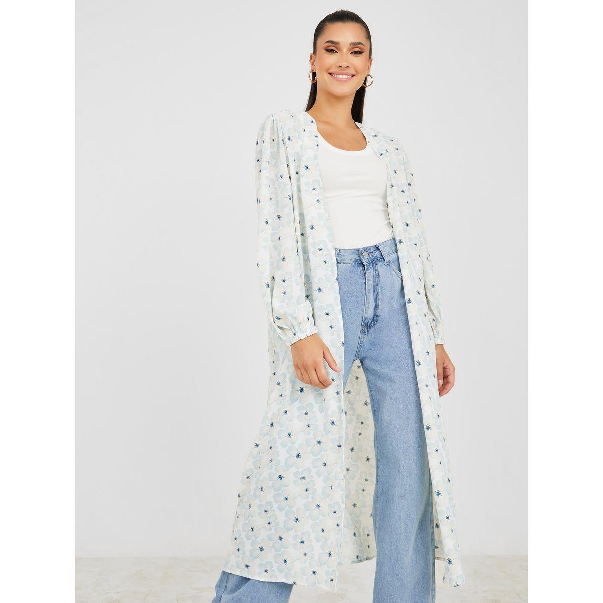 كيمونو ميدي مطبع بزهور-women-clothing-shirtsandblouses-shirts-image-2
