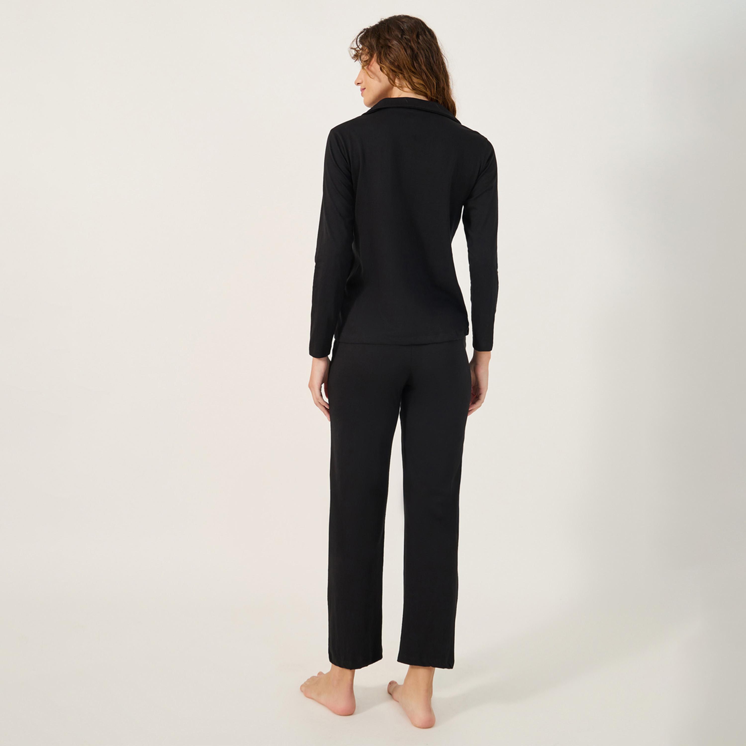 Styli Unwind Cotton Jersey Long Sleeve Button Thru Shirt And Pj Set-women-clothing-nightwear-pyjamas-longsets-image-5
