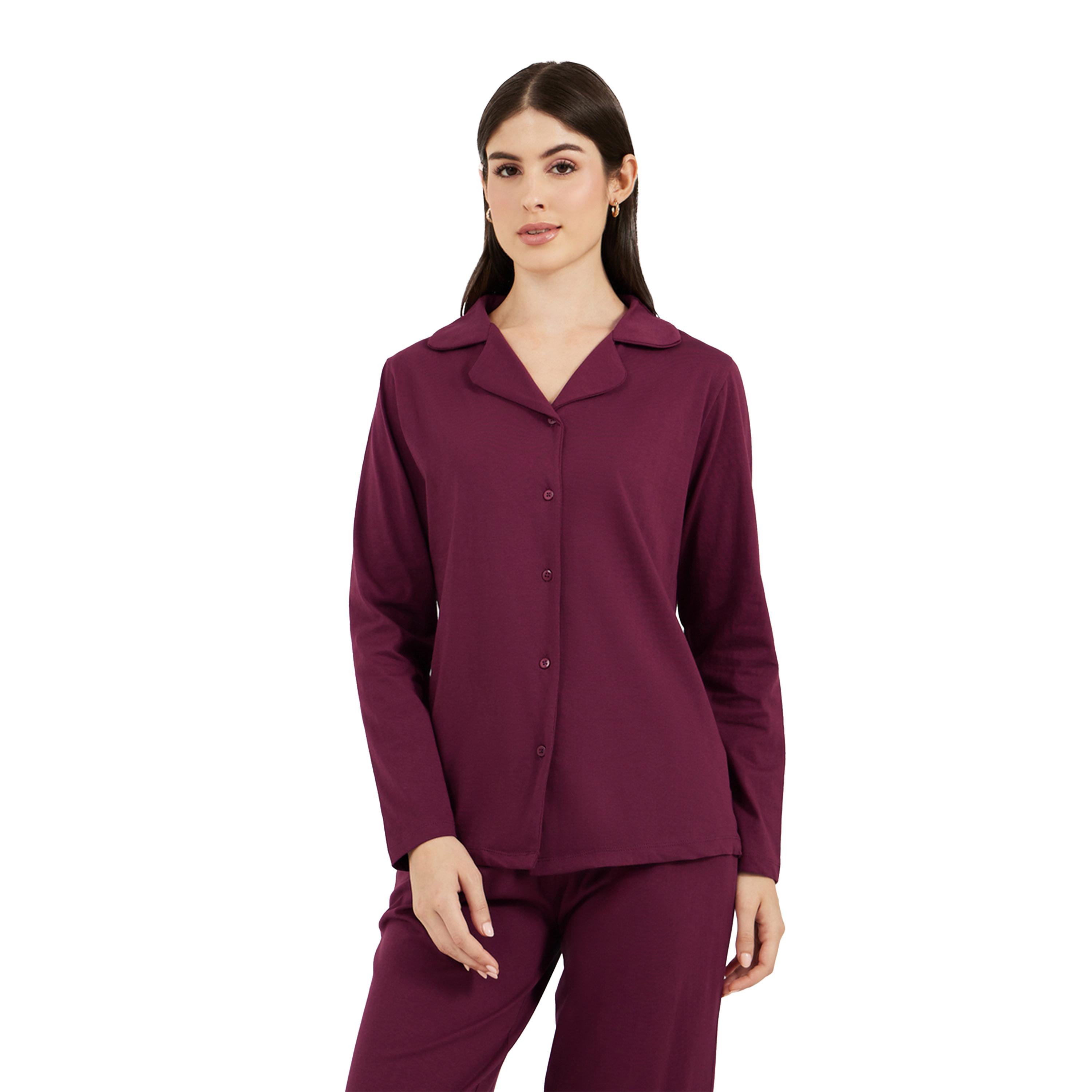 Styli Cotton Jersey Long Sleeves Shirt and Pyjama Set-women-clothing-nightwear-pyjamas-longsets-image-2
