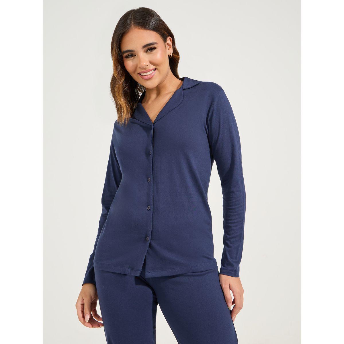 طقم من بنطال بيجاما مع بلوزة جيرسيه باكمام طويلة-women-clothing-nightwear-pyjamas-longsets-image-3