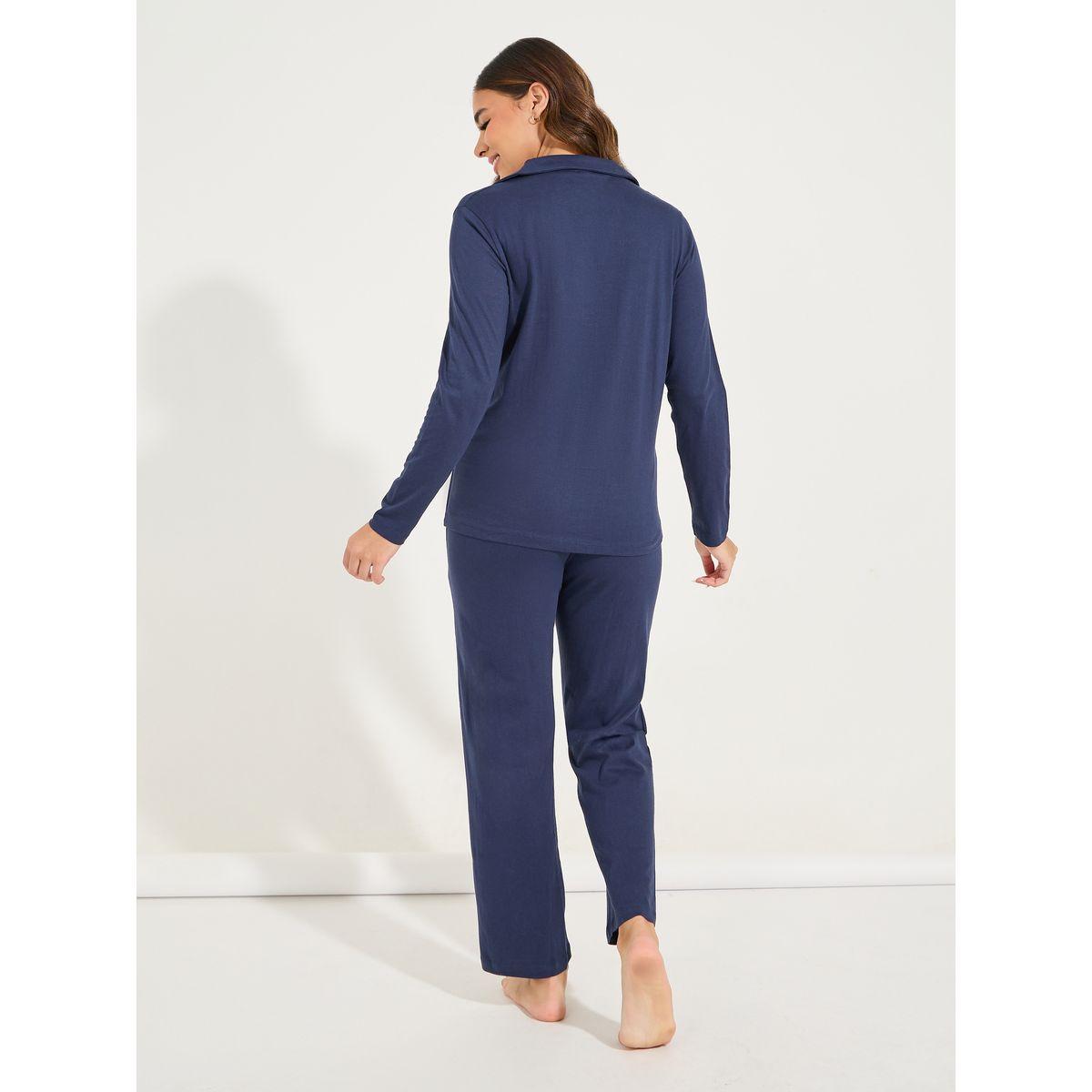 طقم من بنطال بيجاما مع بلوزة جيرسيه باكمام طويلة-women-clothing-nightwear-pyjamas-longsets-image-7