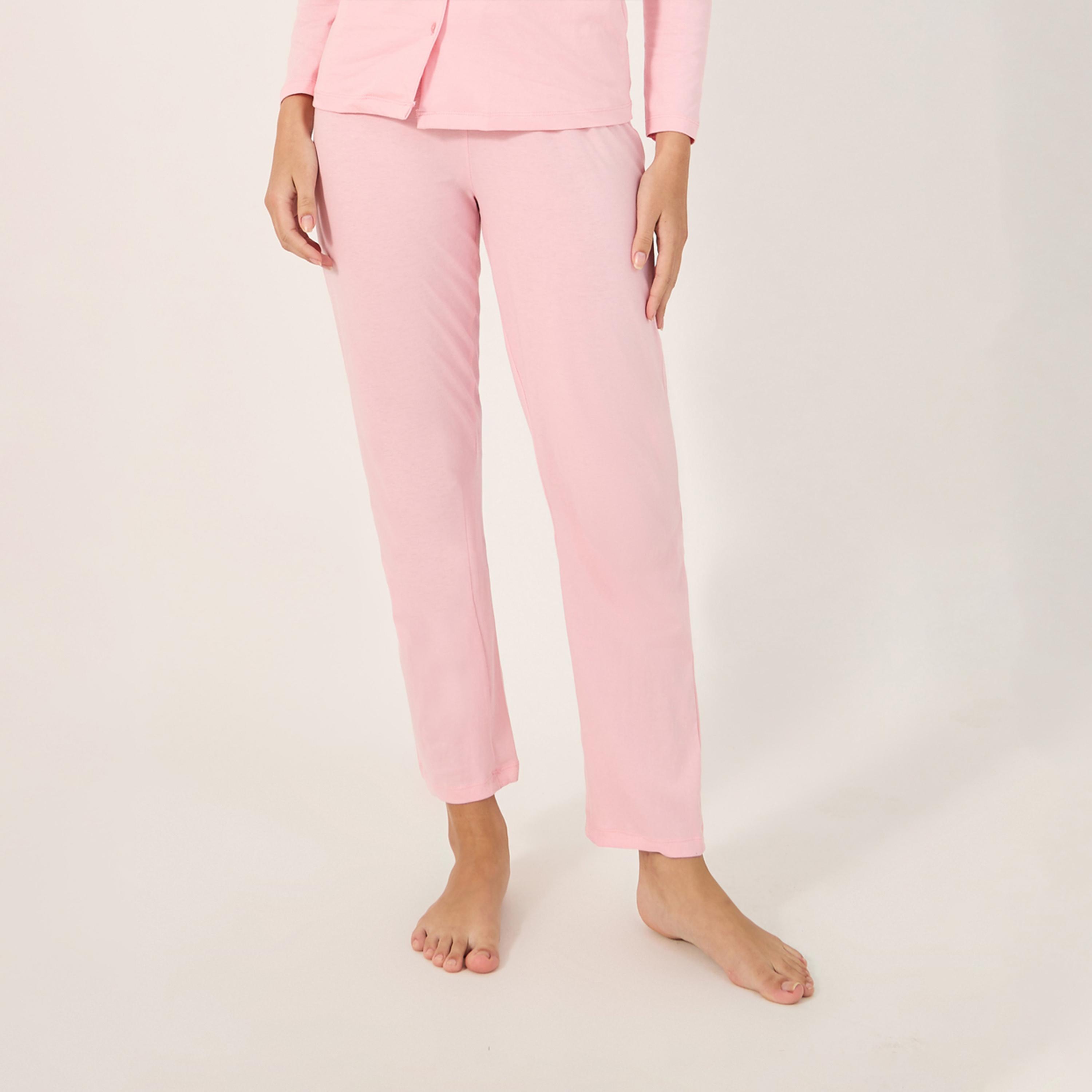 ستايلي - أنوايند قميص من قماش الجيرسي القطني بأكمام طويلة وأزرار مع بنطال بيجامة-women-clothing-nightwear-pyjamas-longsets-image-5