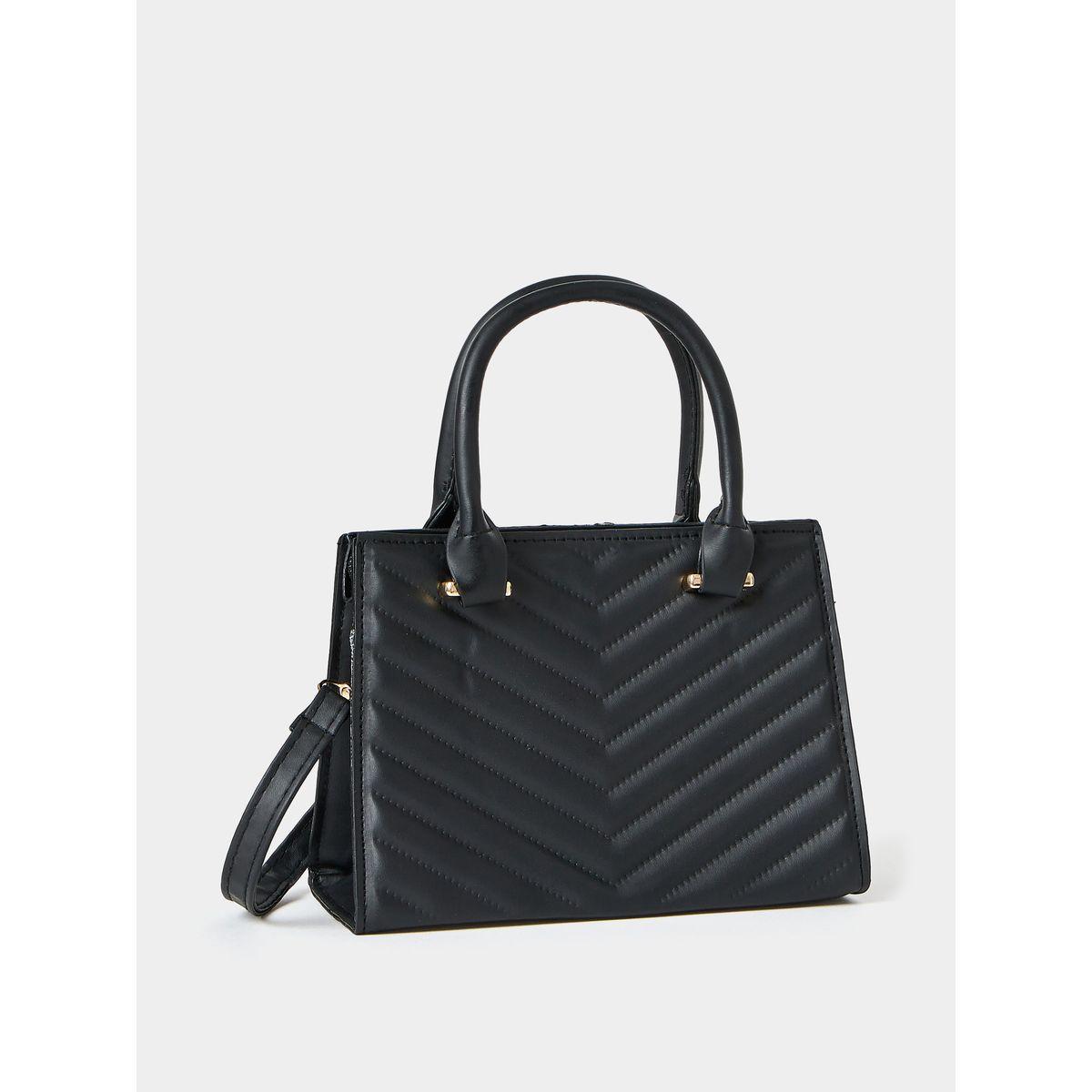 Styli V Quilted Design Handbag with Zip Closure-women-bagsandwallets-handbags-image-1