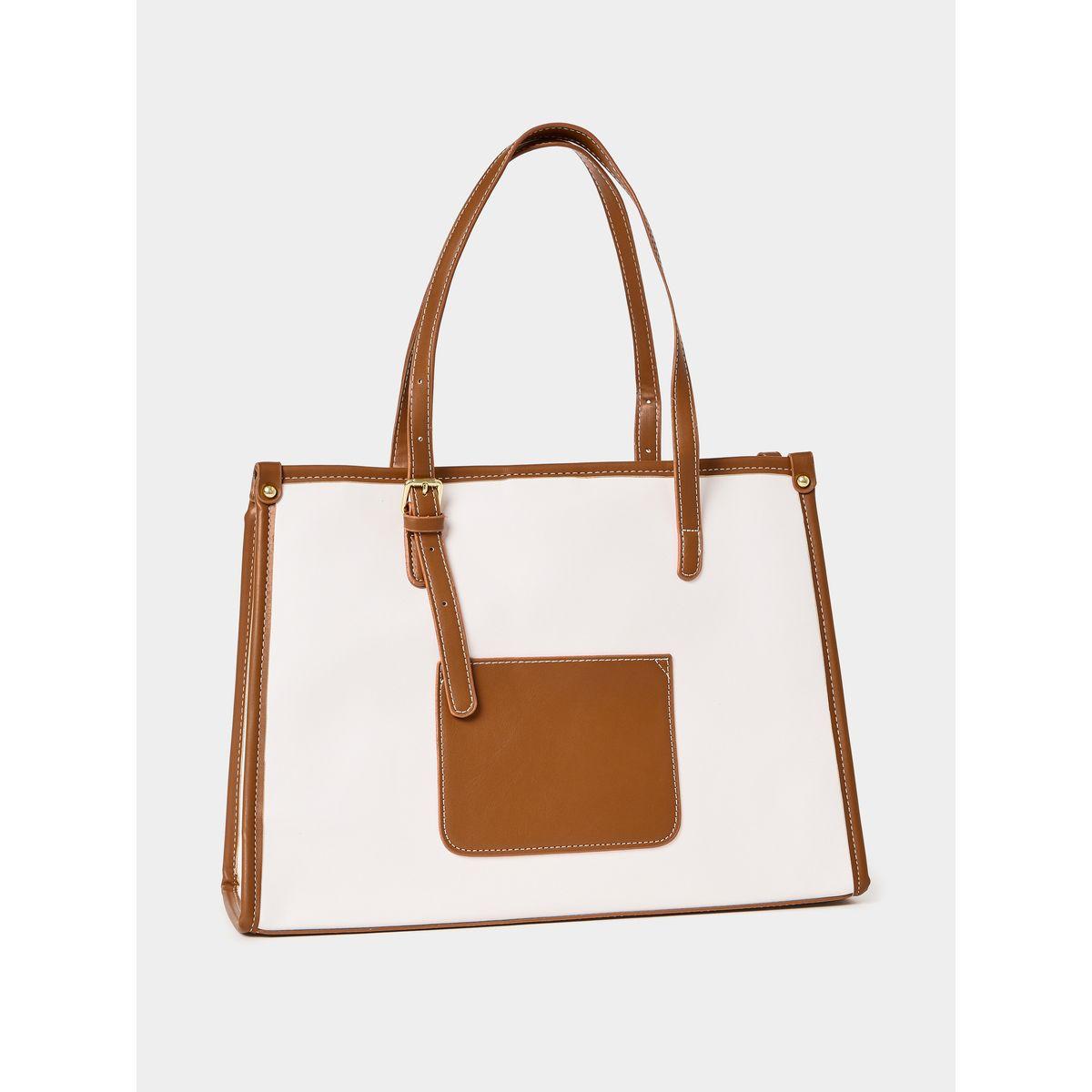 Styli Contrast Trim Shoulder Bag with Mini Purse Set-women-bagsandwallets-handbags-image-4