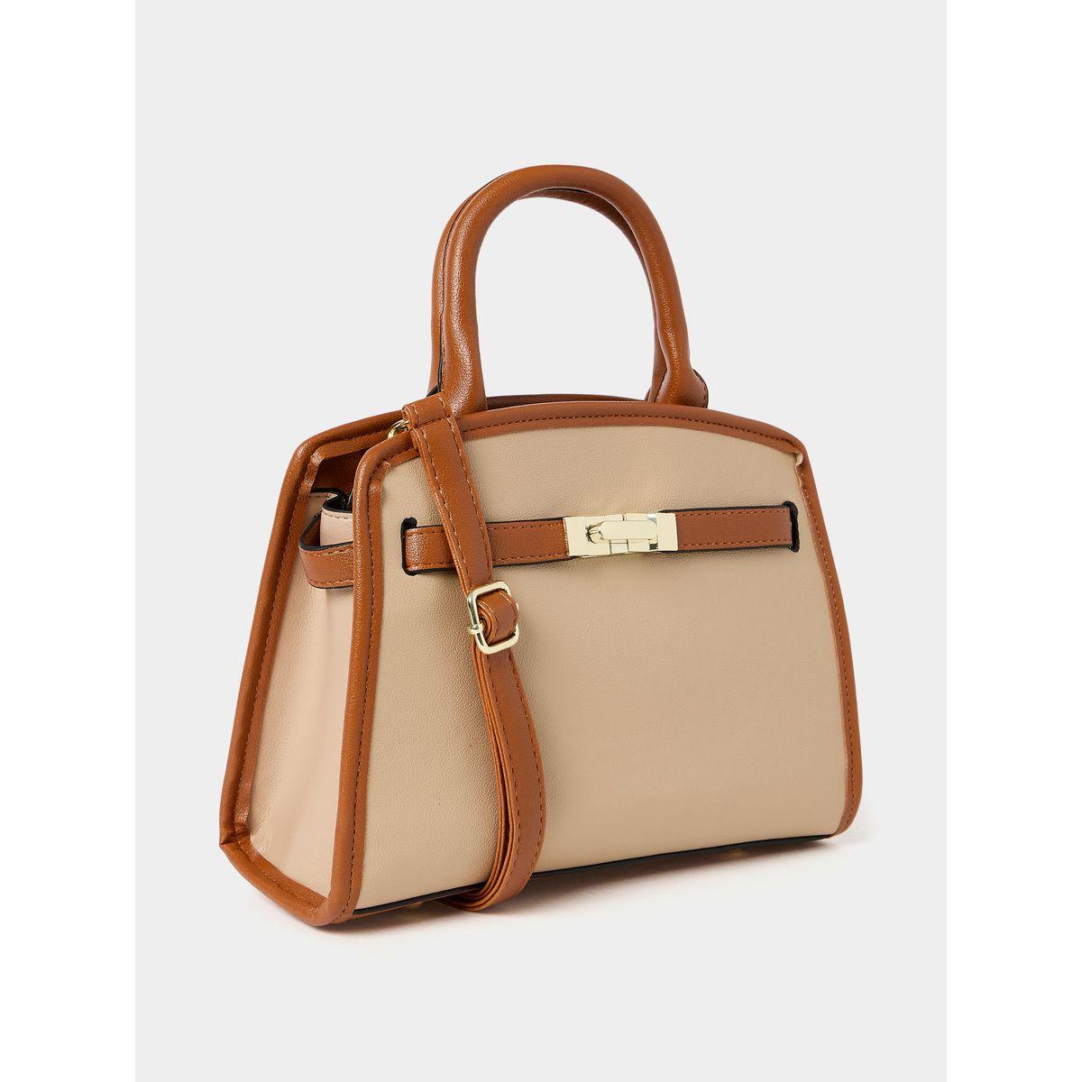 Styli Belt Design Contrast Trim Handbag-women-bagsandwallets-handbags-image-1