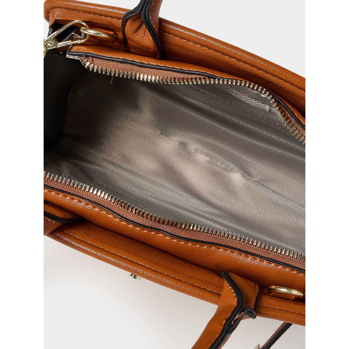 Styli Belt Design Contrast Trim Handbag-women-bagsandwallets-handbags-image-4