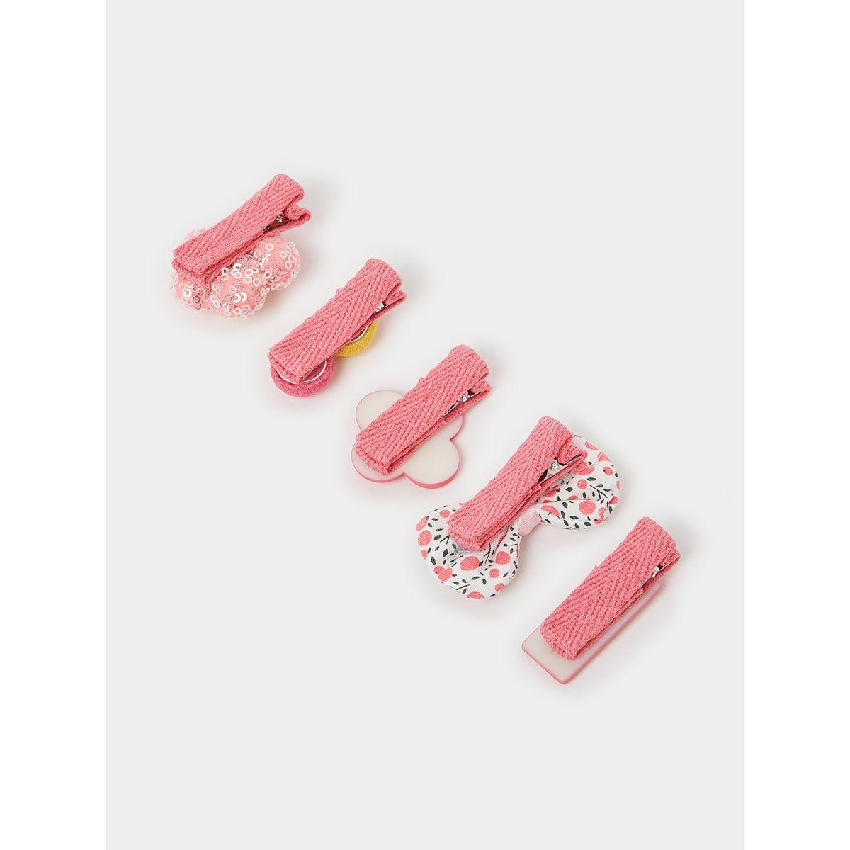Styli Set of 5 - Flower & Bow Decor Hair Clip-women-hairaccessories-clips-image-2