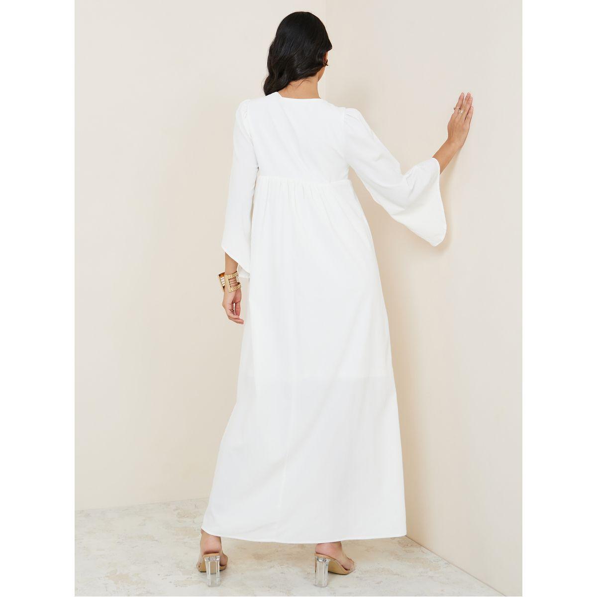 Styli Embroidered Panel Flute Sleeve A-Line Maxi Dress-women-clothing-dresses-image-4