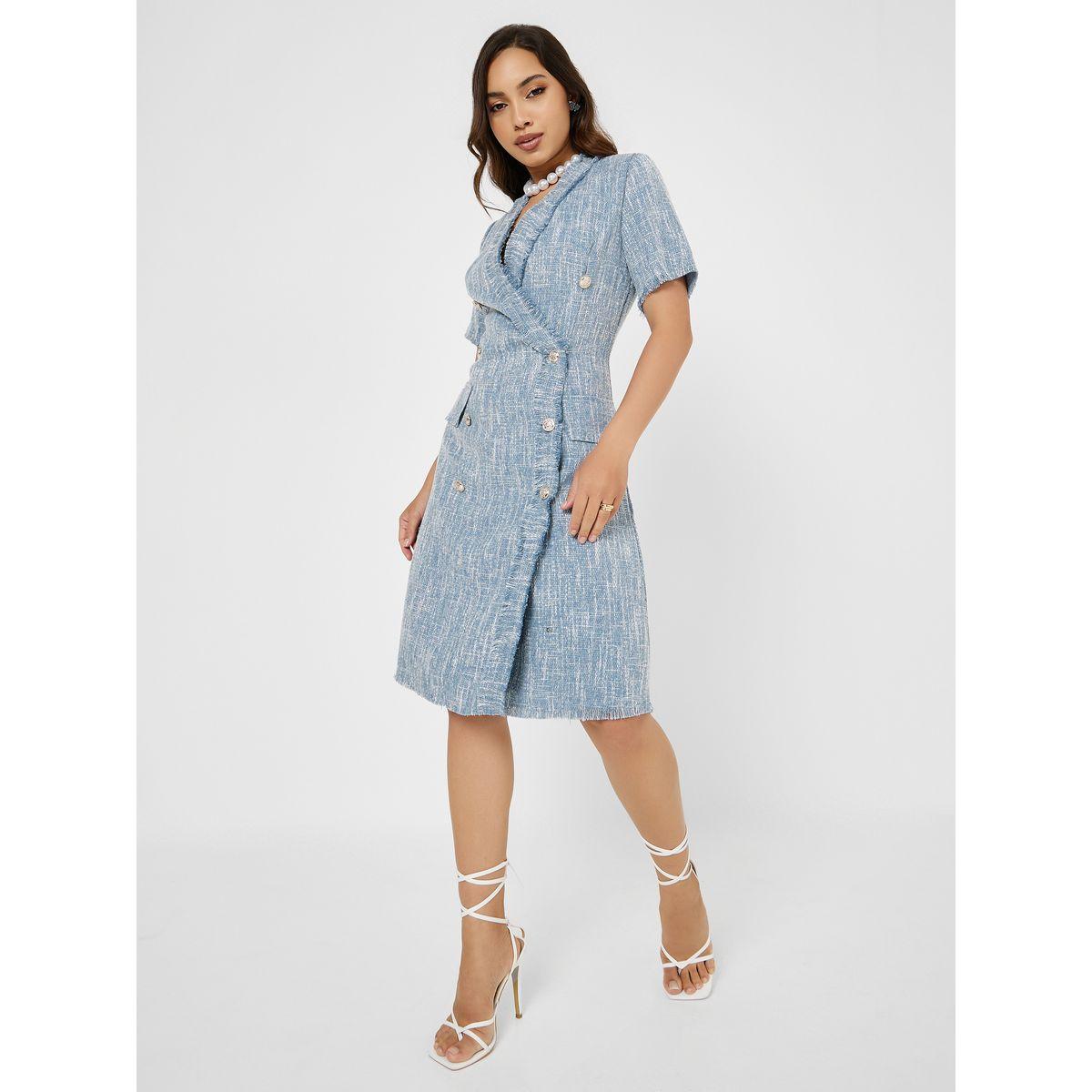 Styli Tweed Look Blazer Knee Length Dress-women-clothing-dresses-image-2