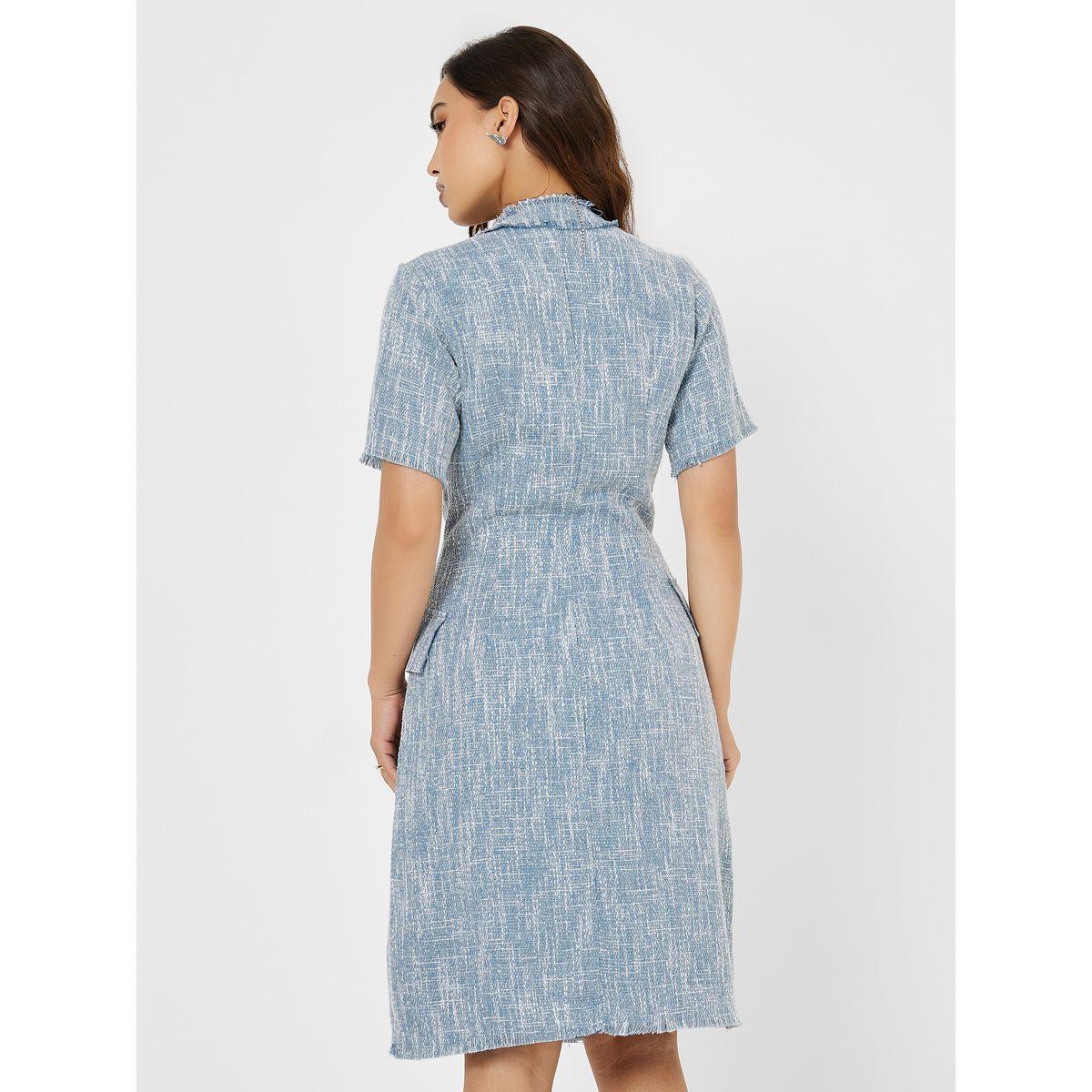 Styli Tweed Look Blazer Knee Length Dress-women-clothing-dresses-image-4