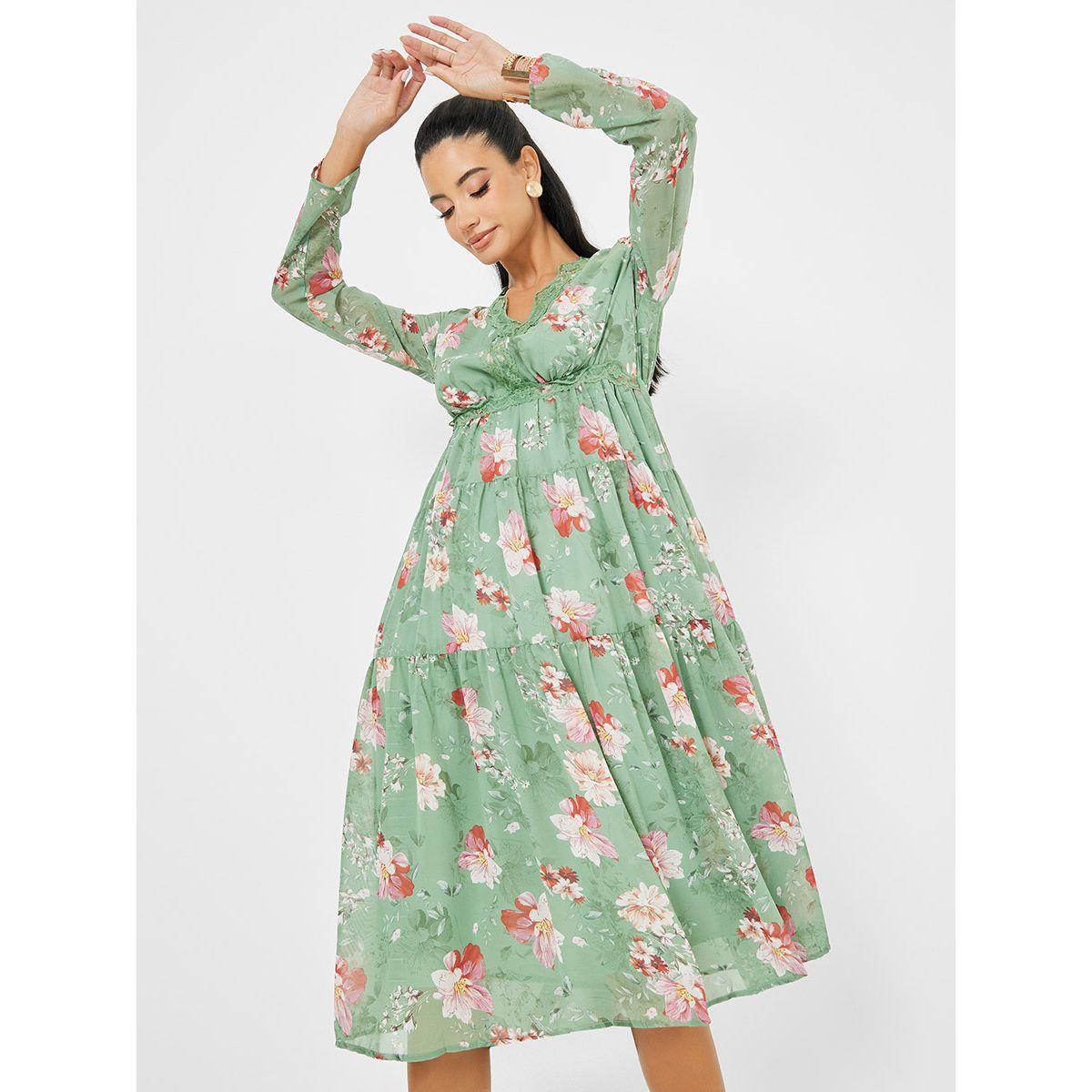 فستان ميدي بتفاصيل دانتيل-women-clothing-dresses-image-1