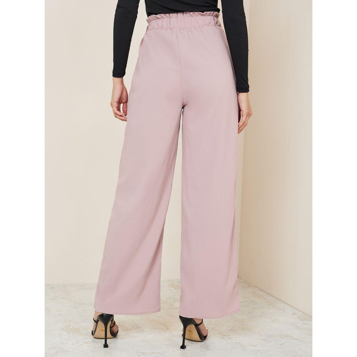 Styli Ruffled Elastic Waistband Wide Leg Trouser-women-clothing-bottoms-trousers-image-4