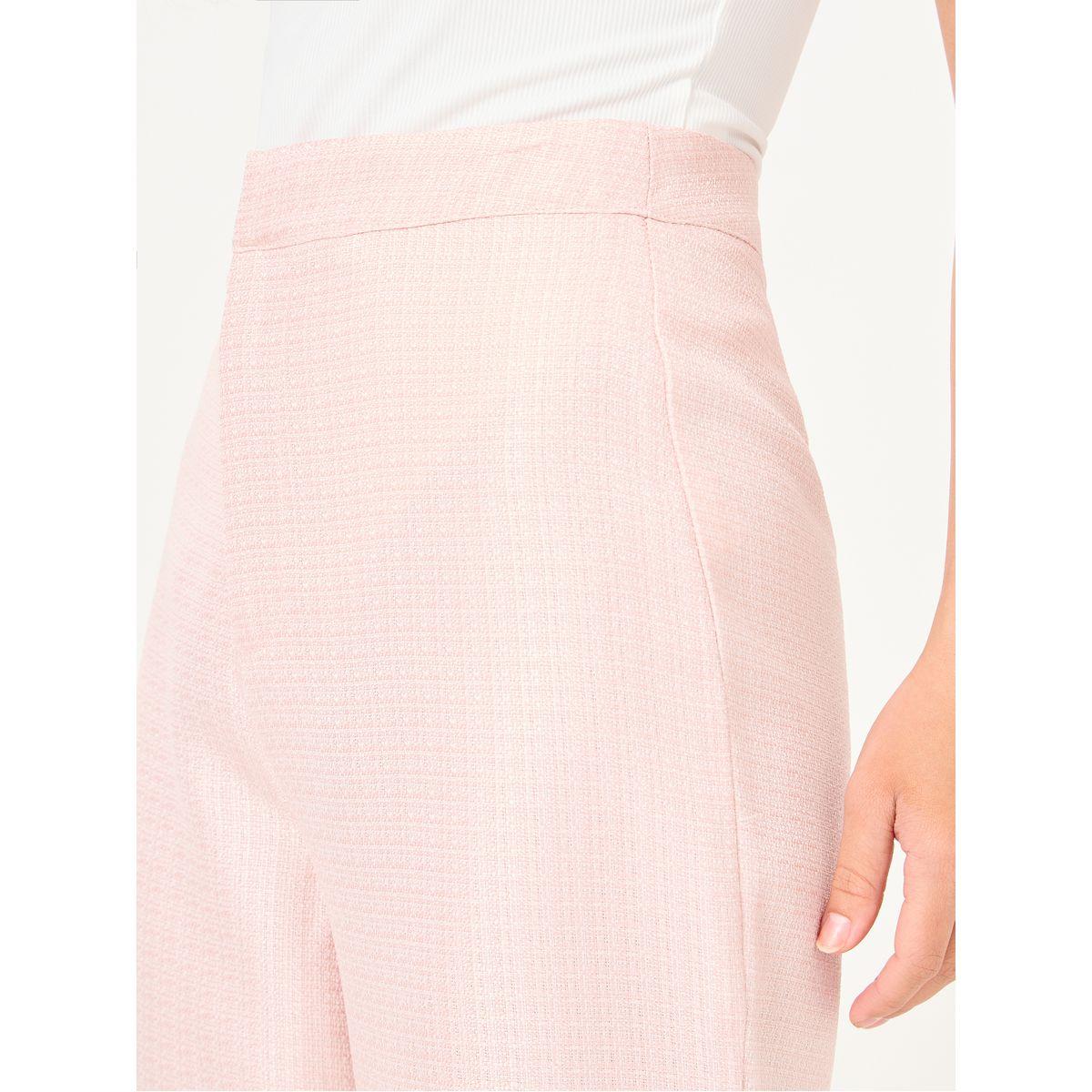 Styli Tweed Look Wide Leg Trouser with Side Slit-women-clothing-bottoms-trousers-image-3