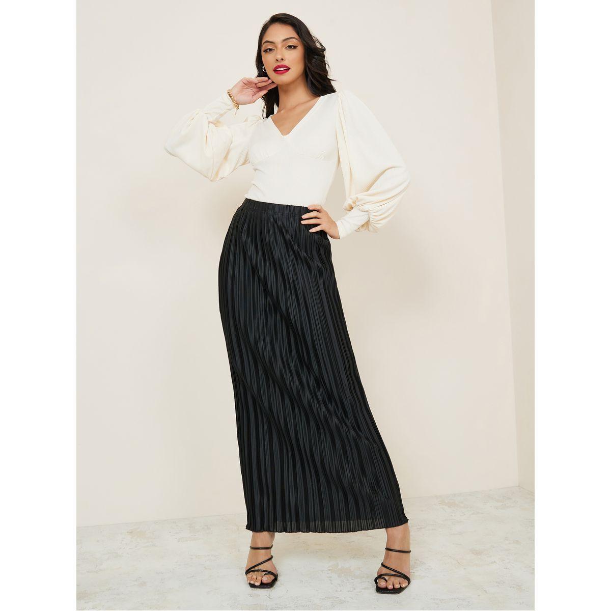 تنورة طويلة مزينة بكسرات-women-clothing-bottoms-skirts-image-2