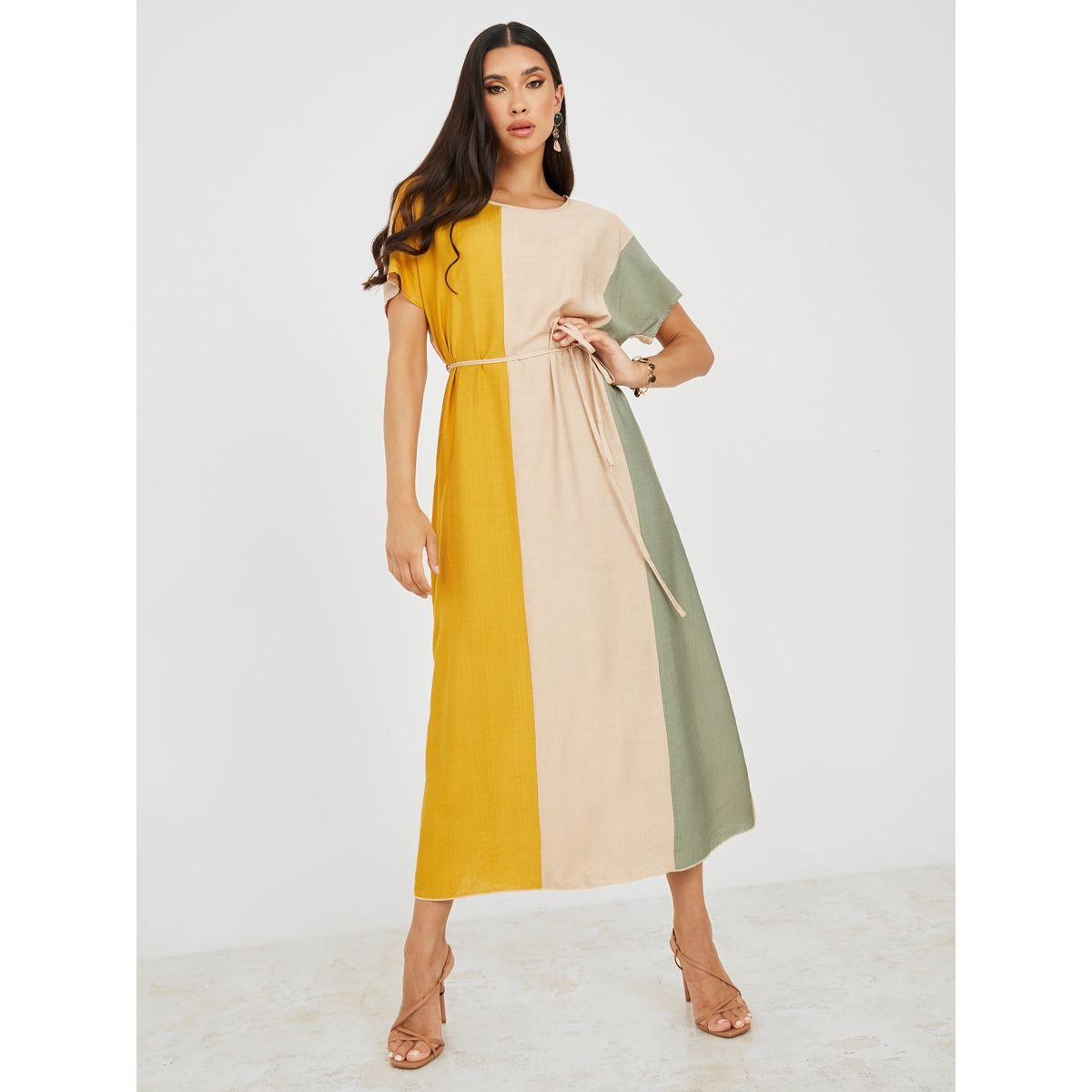 Styli Colorblock A-Line Maxi Dress-women-clothing-dresses-image-2
