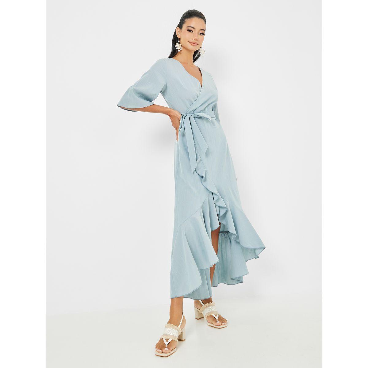 Styli Ruffled Edge Wrap Maxi Dress-women-clothing-dresses-image-1