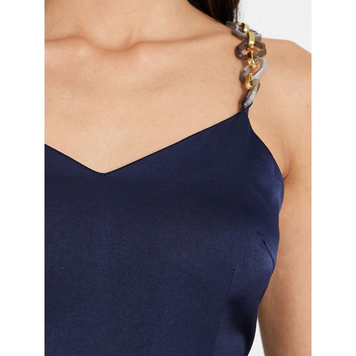 Styli Chain Strap Faux Fur Trim Shift Maxi Dress-women-clothing-dresses-image-3