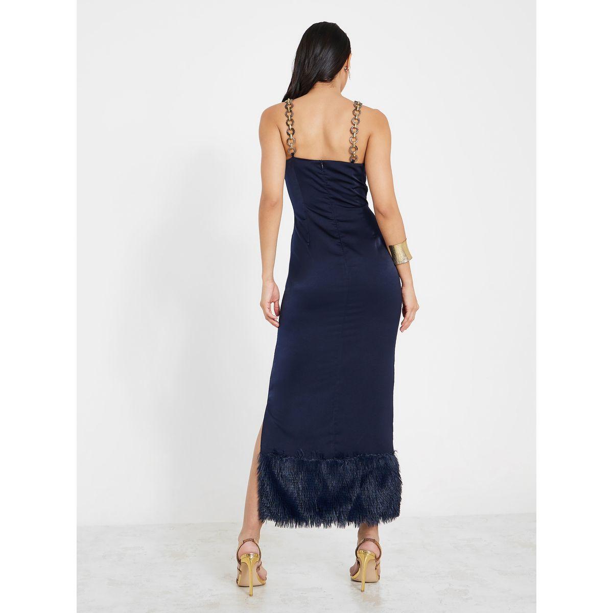 Styli Chain Strap Faux Fur Trim Shift Maxi Dress-women-clothing-dresses-image-5