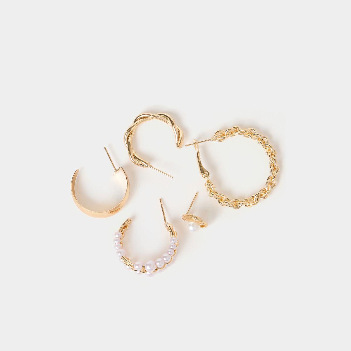 Styli Set of 7 - Textured Hoop Earrings-women-watchesandjewellery-jewellery-earrings-image-3