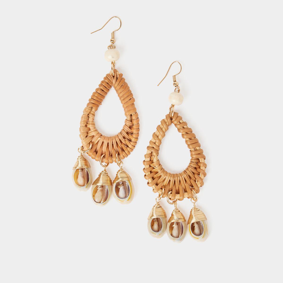 اقراط متدلية بأحجار شكل صدف-women-watchesandjewellery-jewellery-earrings-image-3