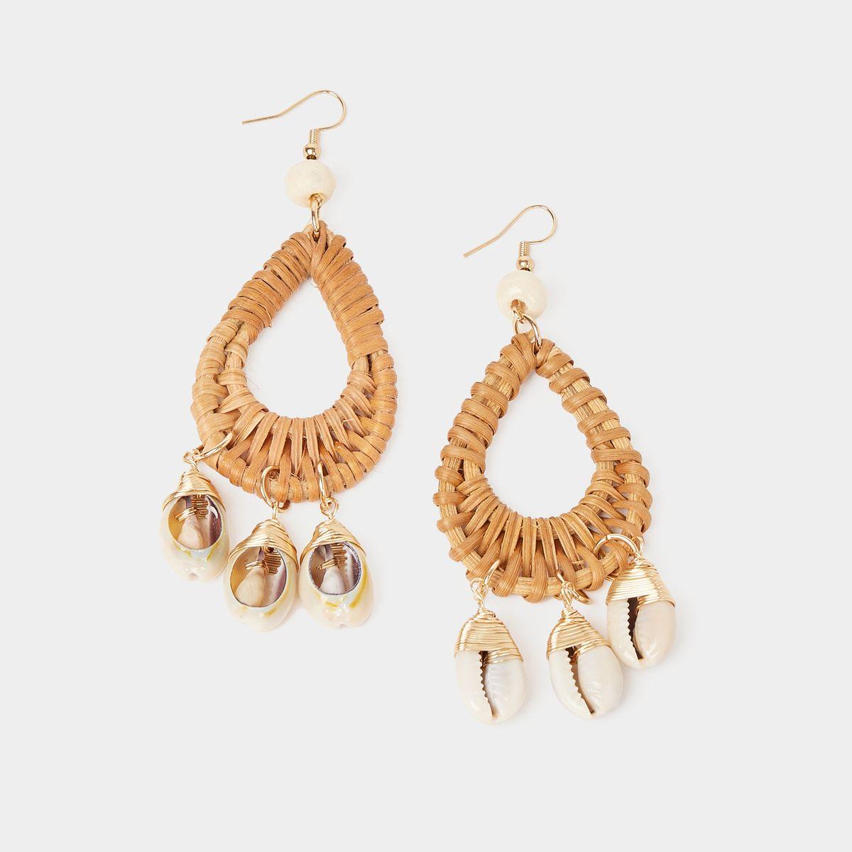 اقراط متدلية بأحجار شكل صدف-women-watchesandjewellery-jewellery-earrings-image-1