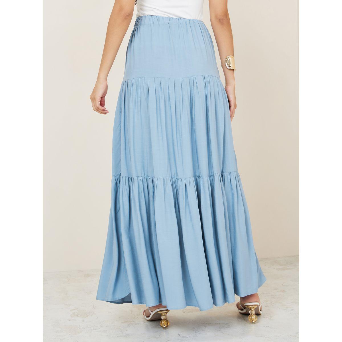 تنورة طويلة بنصف خصر مطاطي-women-clothing-bottoms-skirts-image-4