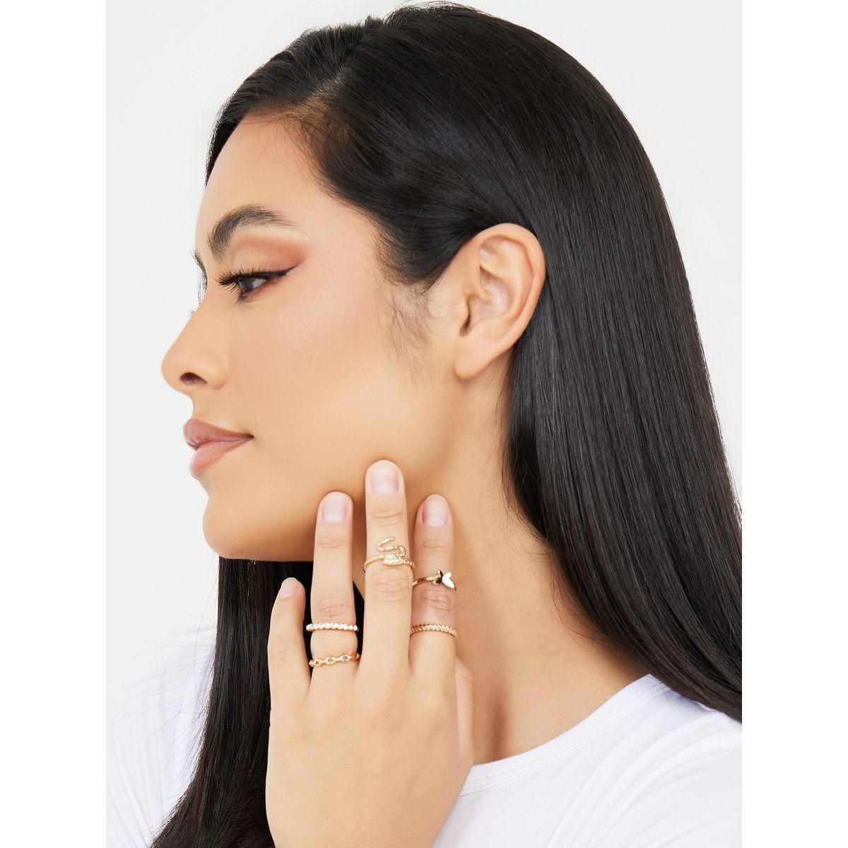 مجموعة من 5 خواتم يد متنوعة-women-watchesandjewellery-jewellery-rings-image-2
