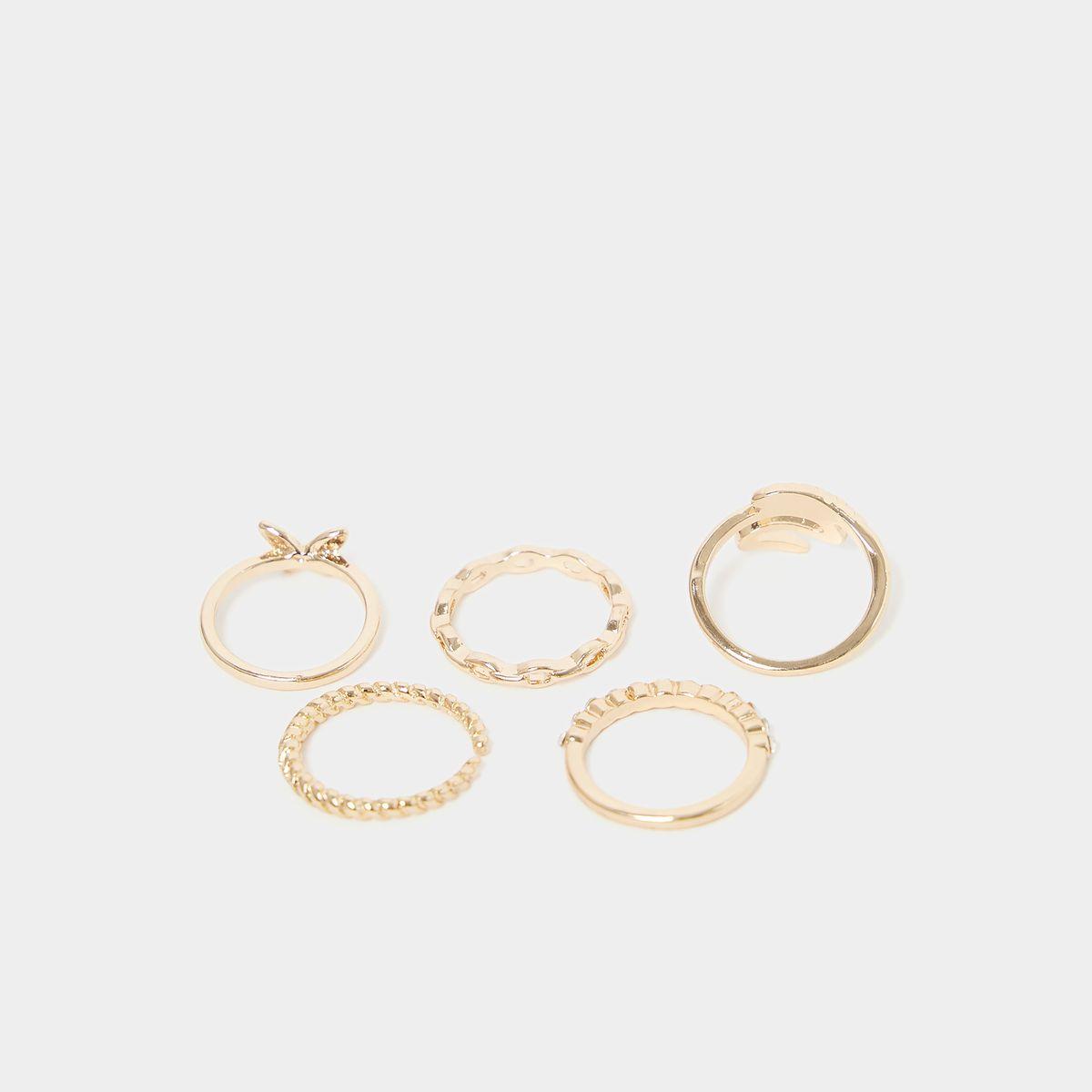 مجموعة من 5 خواتم يد متنوعة-women-watchesandjewellery-jewellery-rings-image-3