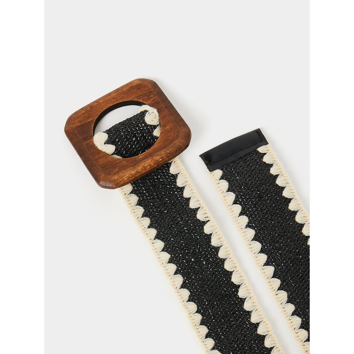 Styli Crochet Wood Look Buckle Mono Belt-women-clothingaccessories-belts-image-4