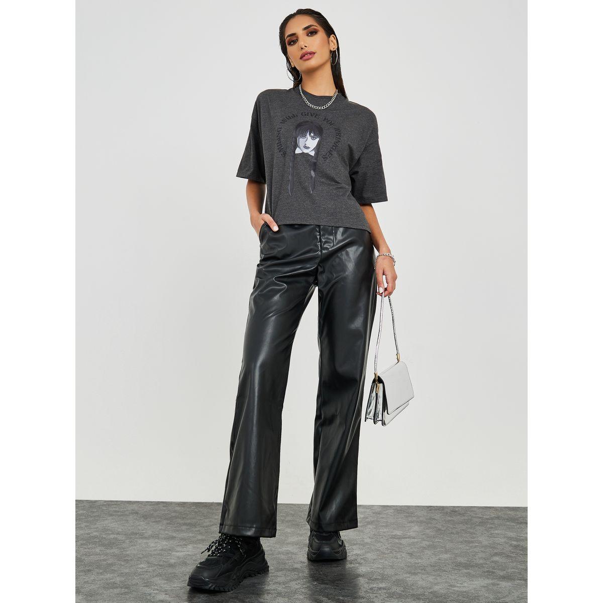 Styli Oversized Wednesday Graphic Print Crop T-shirt-women-clothing-tshirts-image-1