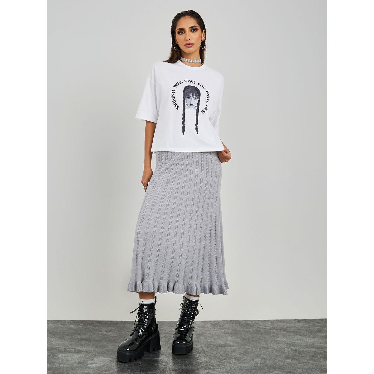 Styli Oversized Wednesday Graphic Print Crop T-shirt-women-clothing-tshirts-image-2