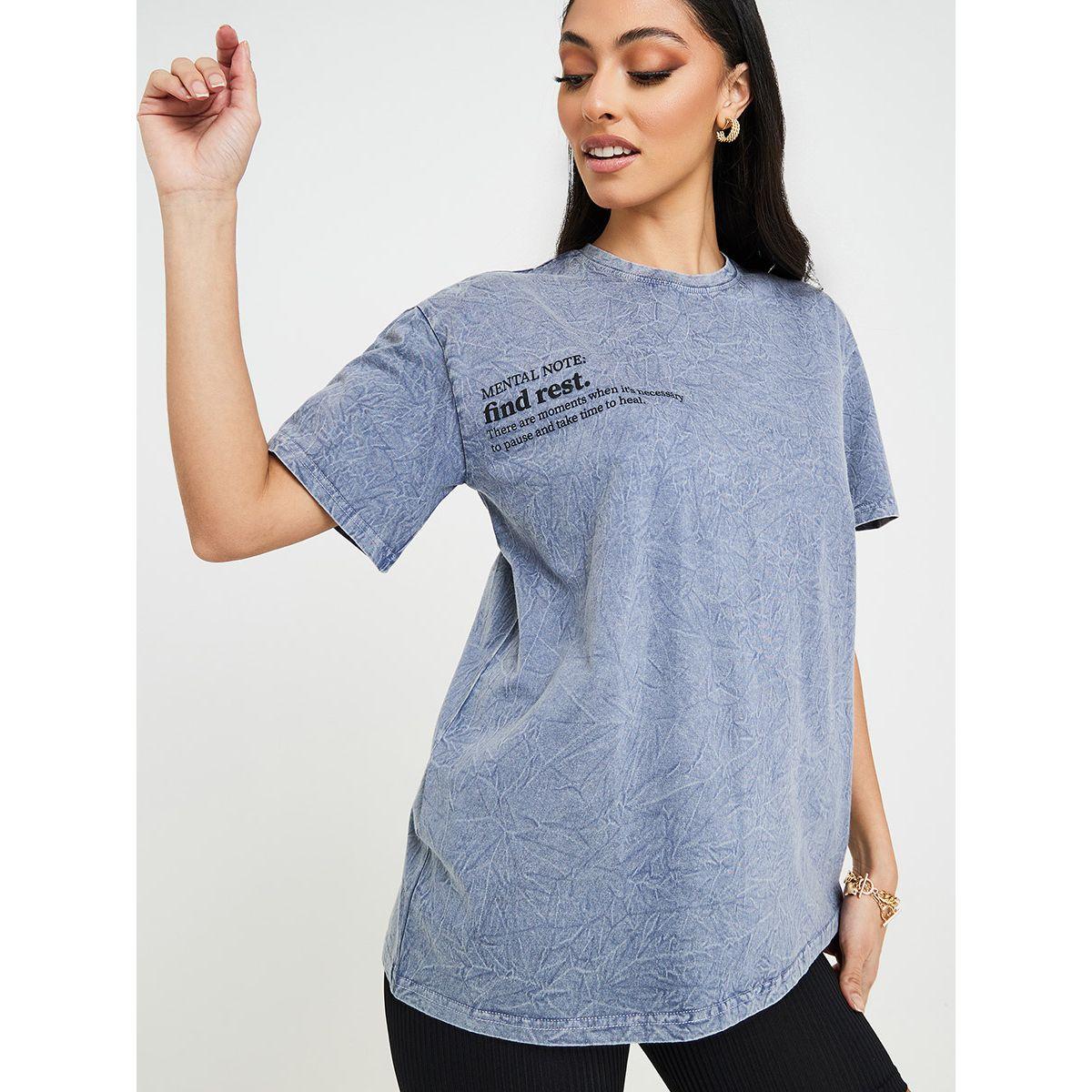 Styli Oversized Acid Wash Slogan Print T-shirt-women-clothing-tshirts-image-3