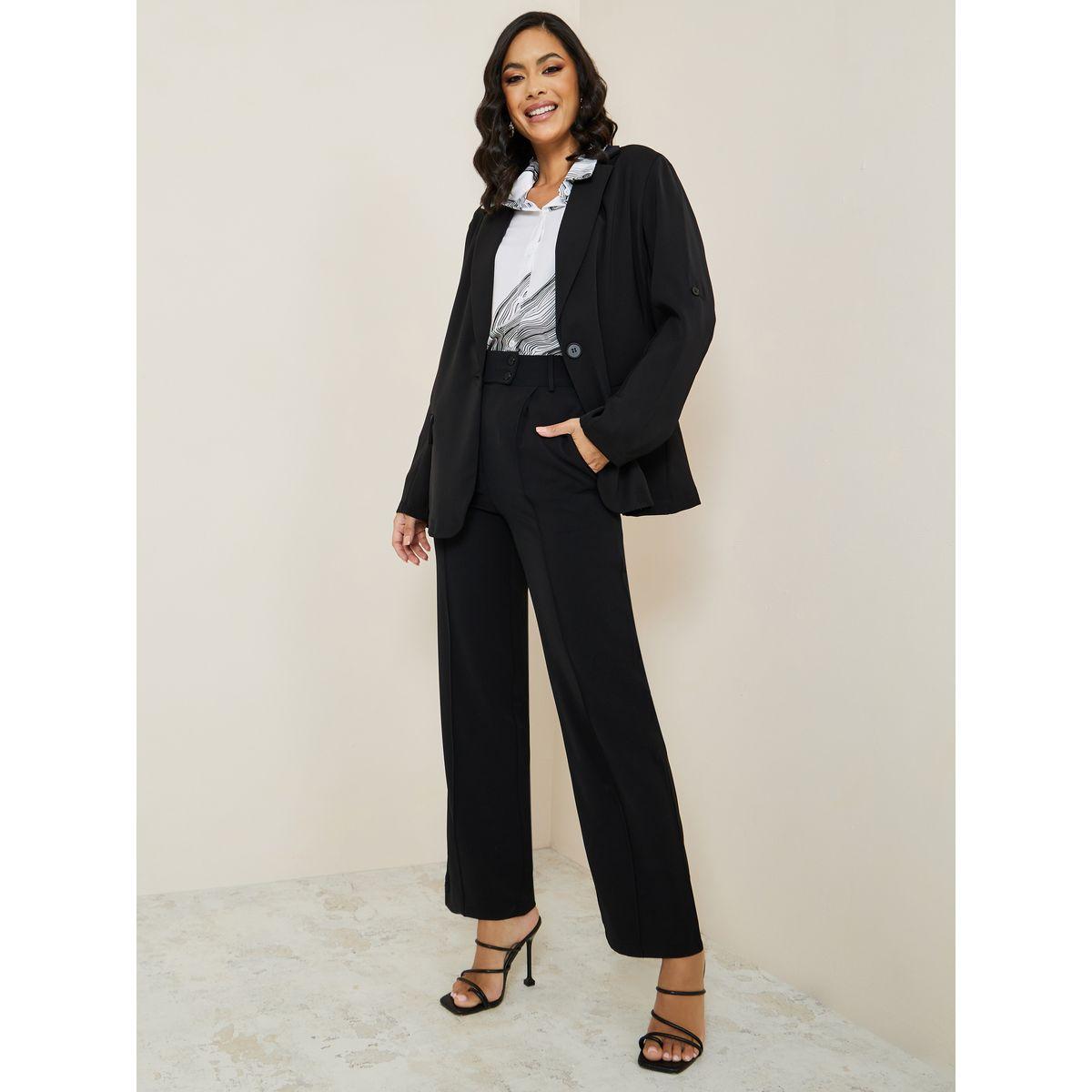 Styli High Rise Straight Leg Trouser with Belt Loops-women-clothing-bottoms-trousers-image-2