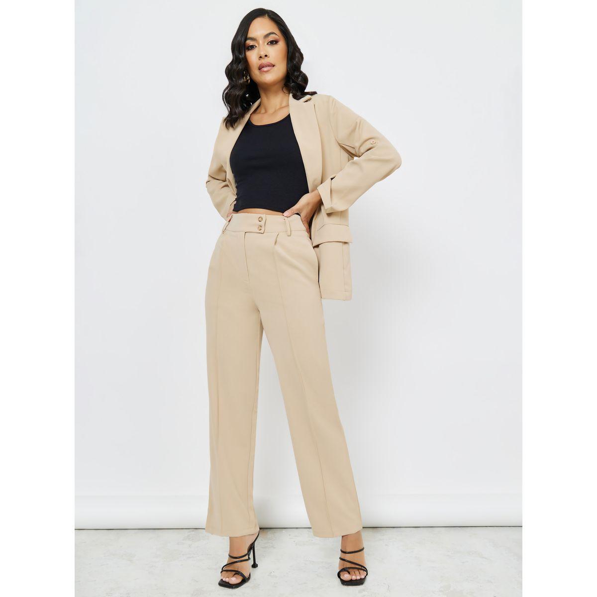 بنطال بأرجل مستقيمة وخصر عالي-women-clothing-bottoms-trousers-image-2