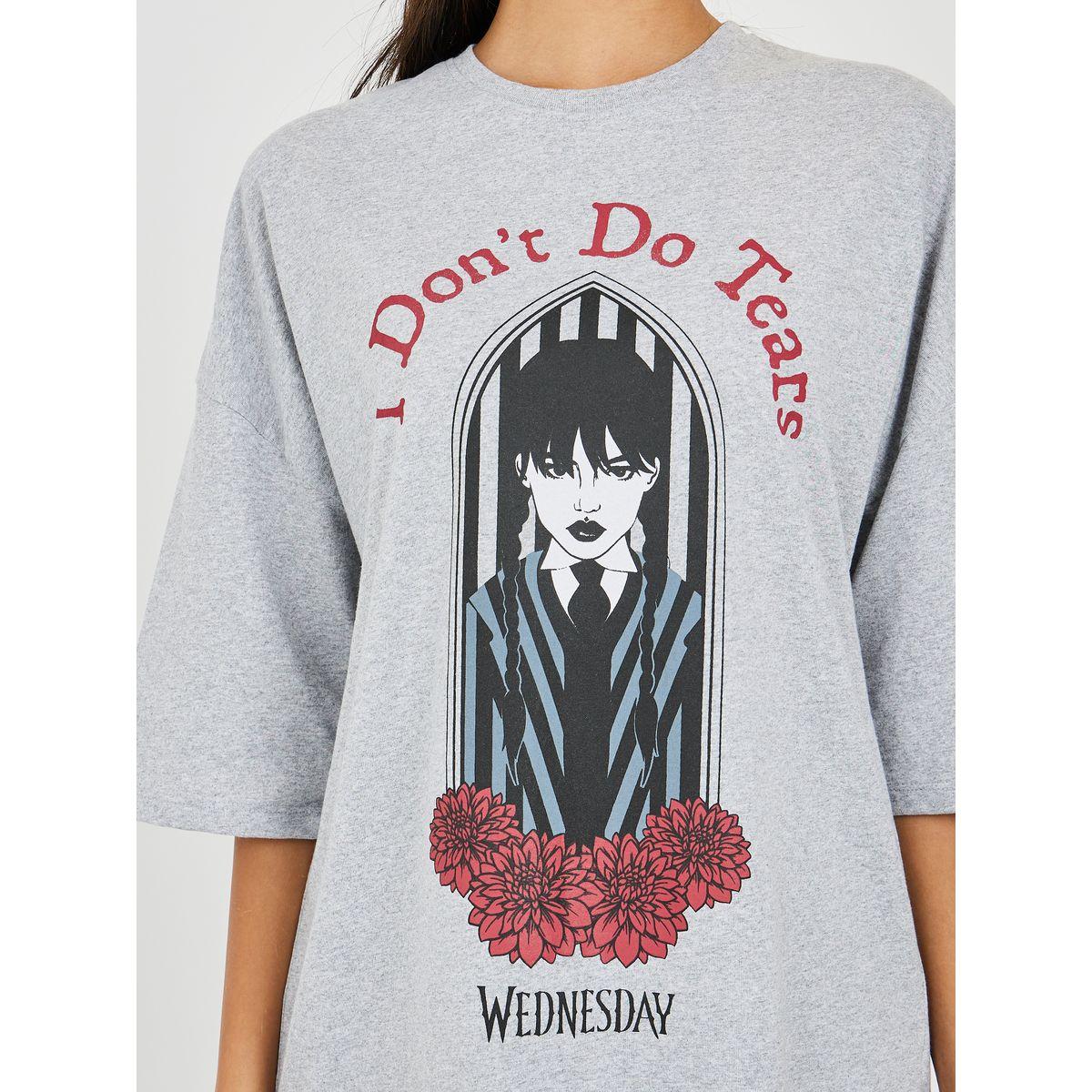 Styli Oversized Wednesday Graphic Drop Shoulder T-Shirt-women-clothing-tshirts-image-3