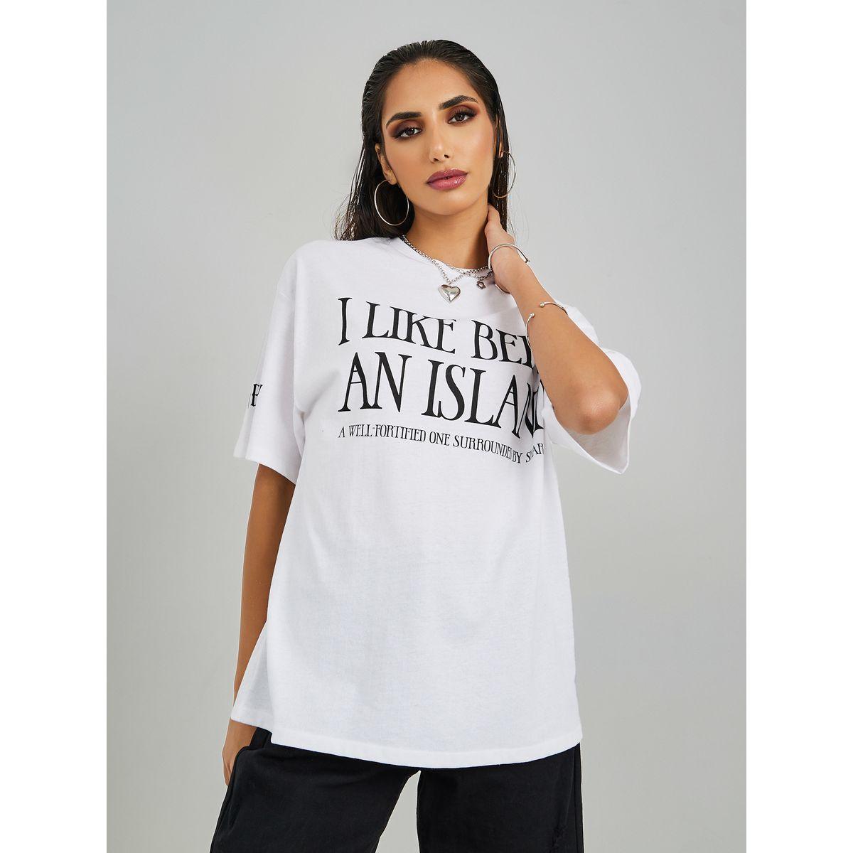 تيشيرت واسع مطبع بكتابة-women-clothing-tshirts-image-3