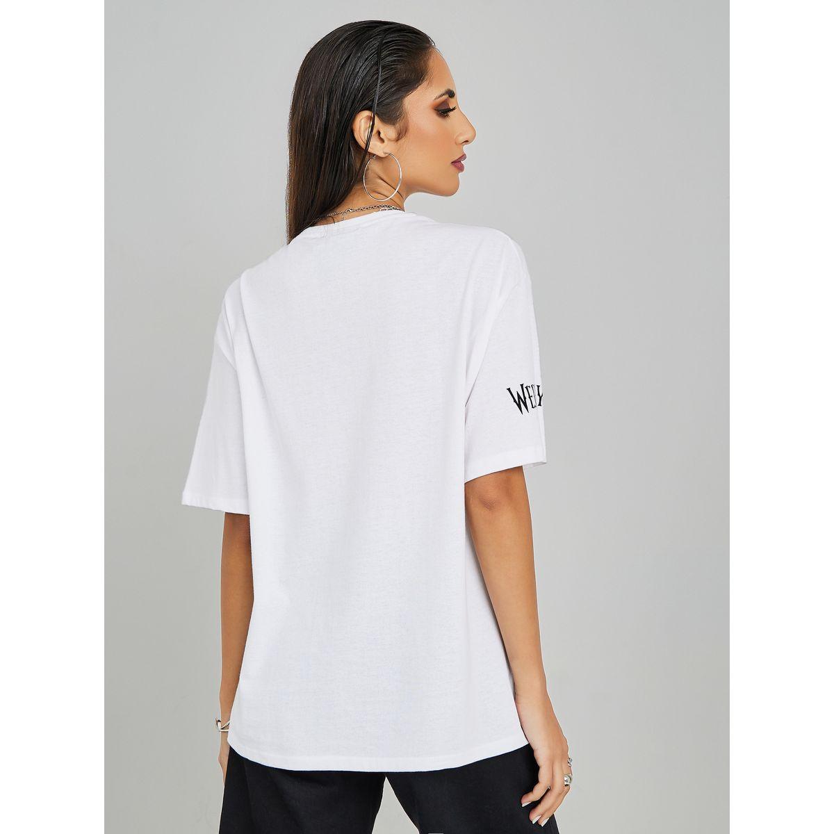 Styli Oversized I Love Being An Island Slogan Print T-shirt-women-clothing-tshirts-image-6