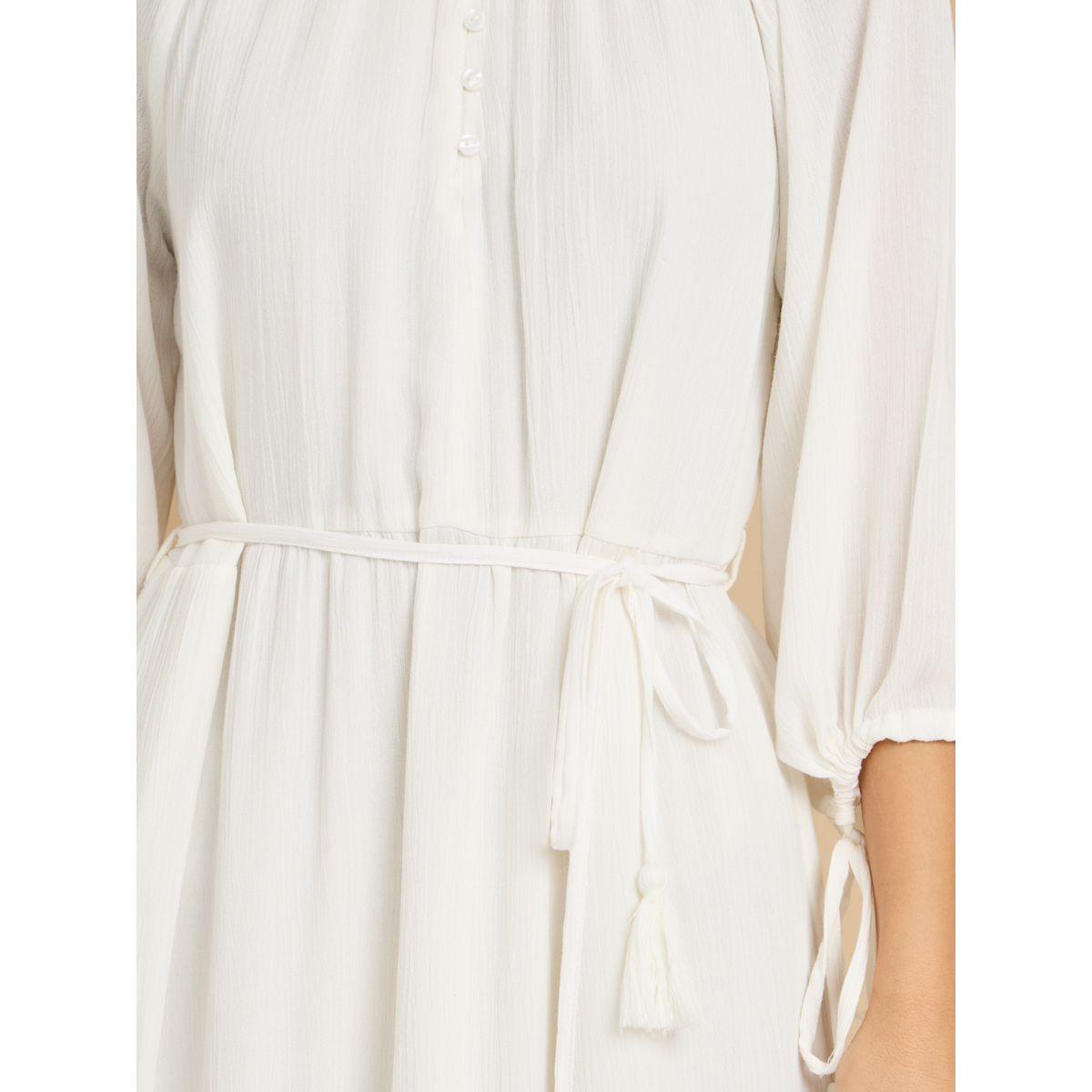 Styli 3/4 Sleeve Tassel Tie Viscose Maxi Dress-women-clothing-dresses-image-3