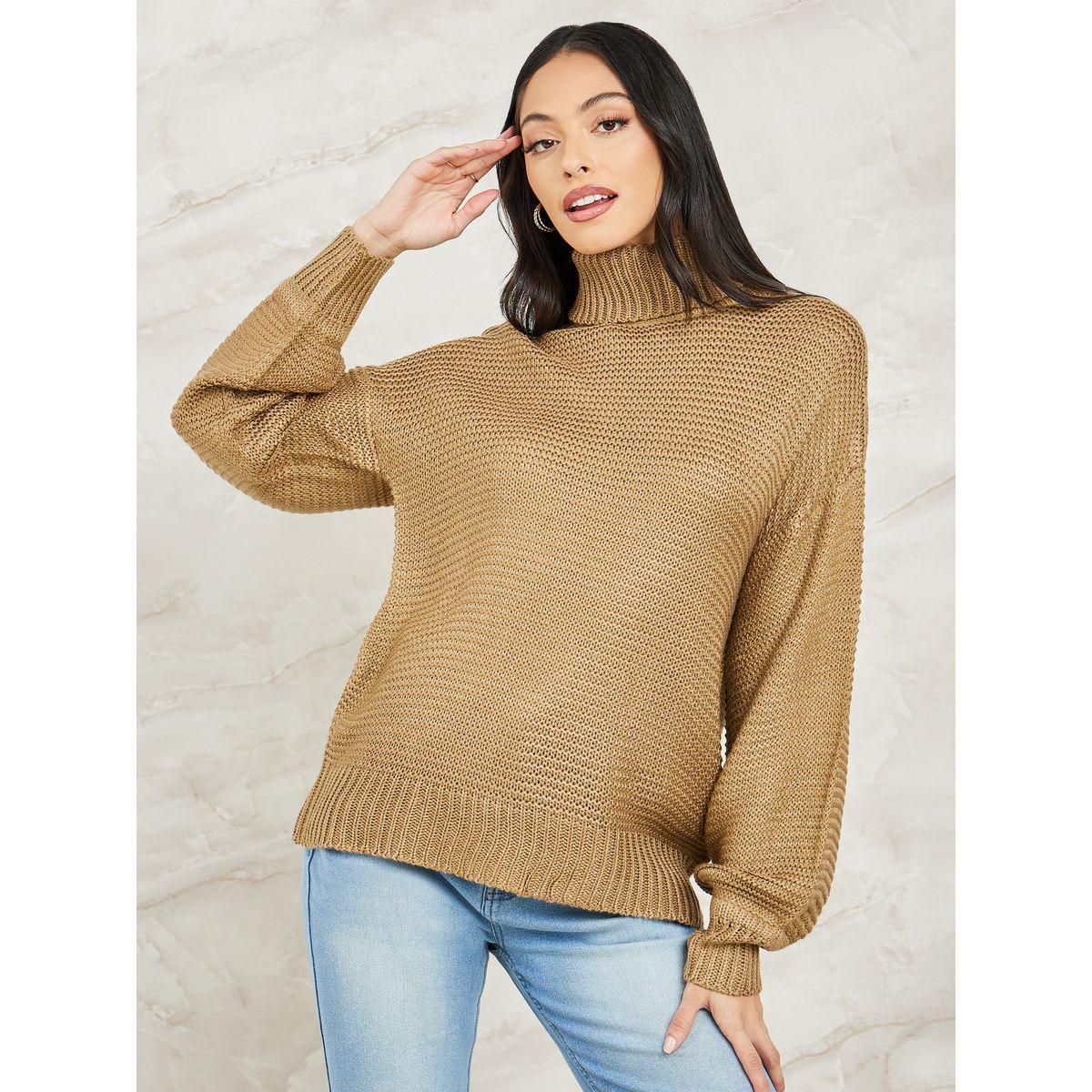 Styli Oversized Regular Length Chunky Knit Turtle Neck Sweater-women-clothing-cardigansandjumpers-jumpers-image-3