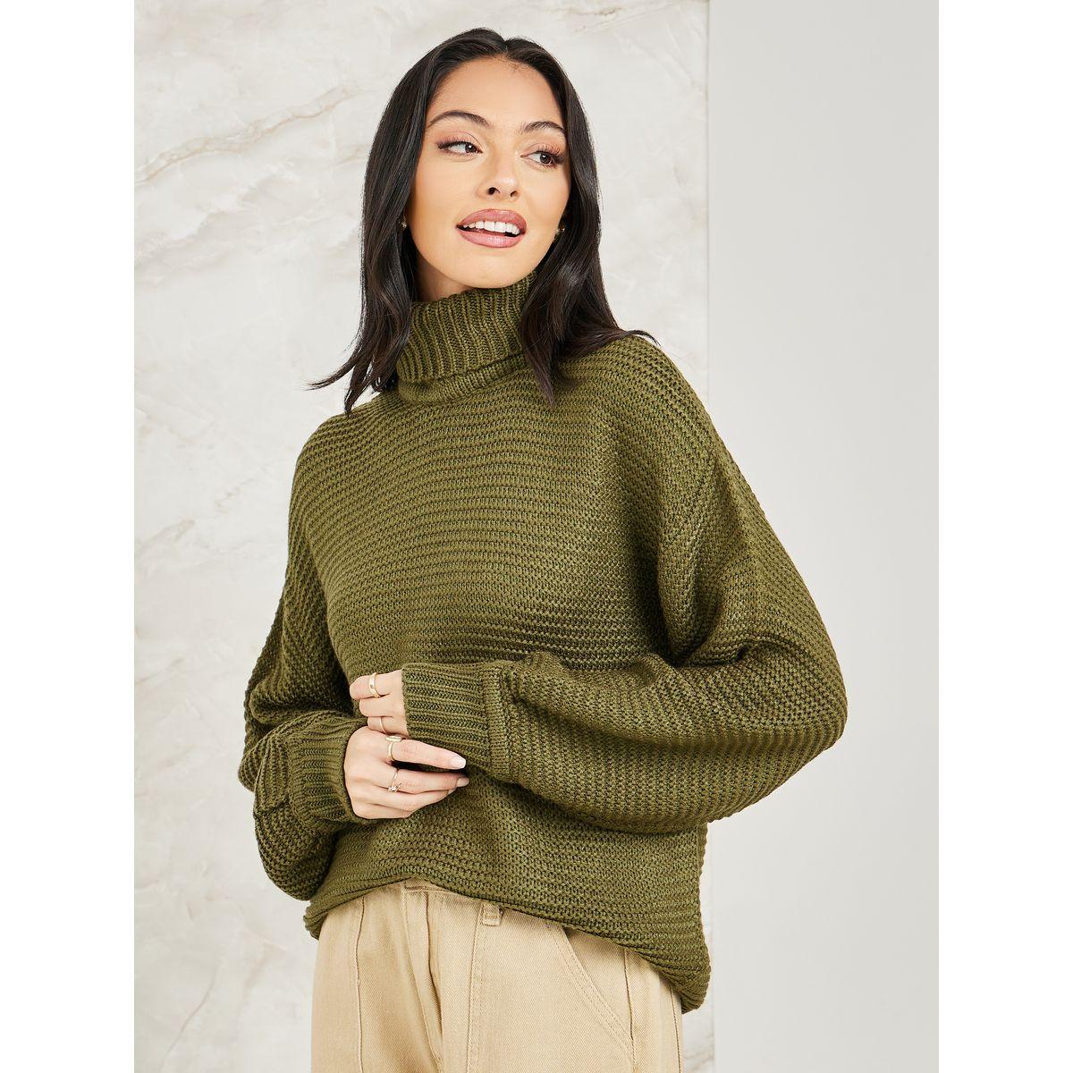 سويتر واسع محبوك بياقة عالية-women-clothing-cardigansandjumpers-jumpers-image-1