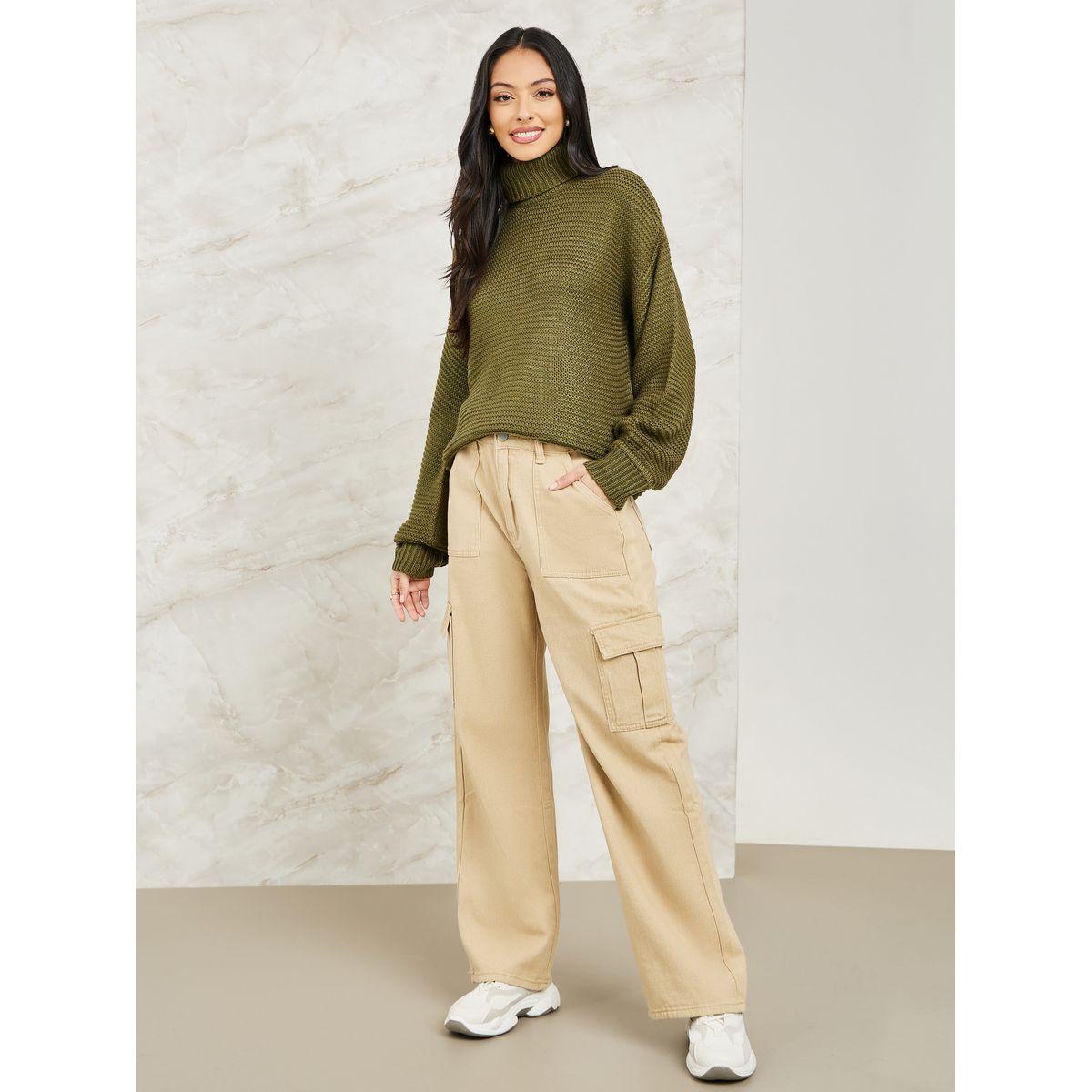 سويتر واسع محبوك بياقة عالية-women-clothing-cardigansandjumpers-jumpers-image-2