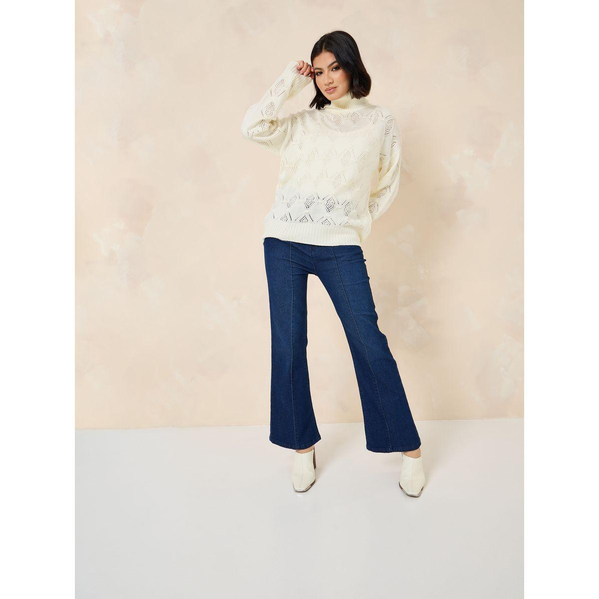 Styli Regular Fit Turtle Neck Knitted Sweater-women-winterwear-cardigansandjumpers-cardigans-image-2