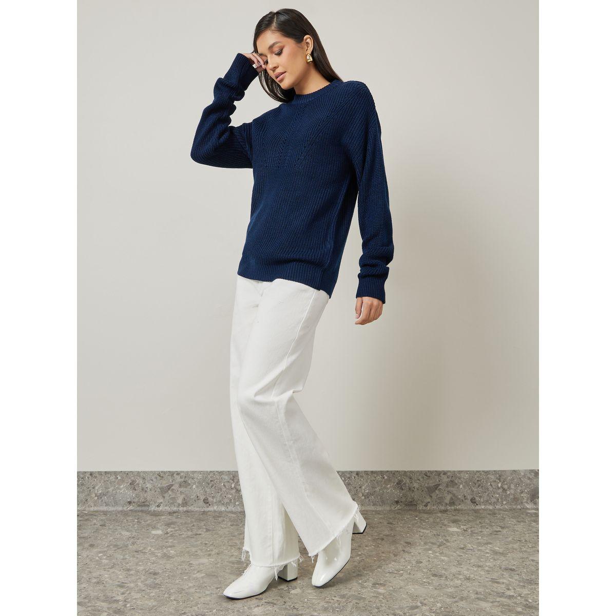 Styli Regular Fit Chunky Knit Round Neck Sweater-women-clothing-cardigansandjumpers-jumpers-image-2