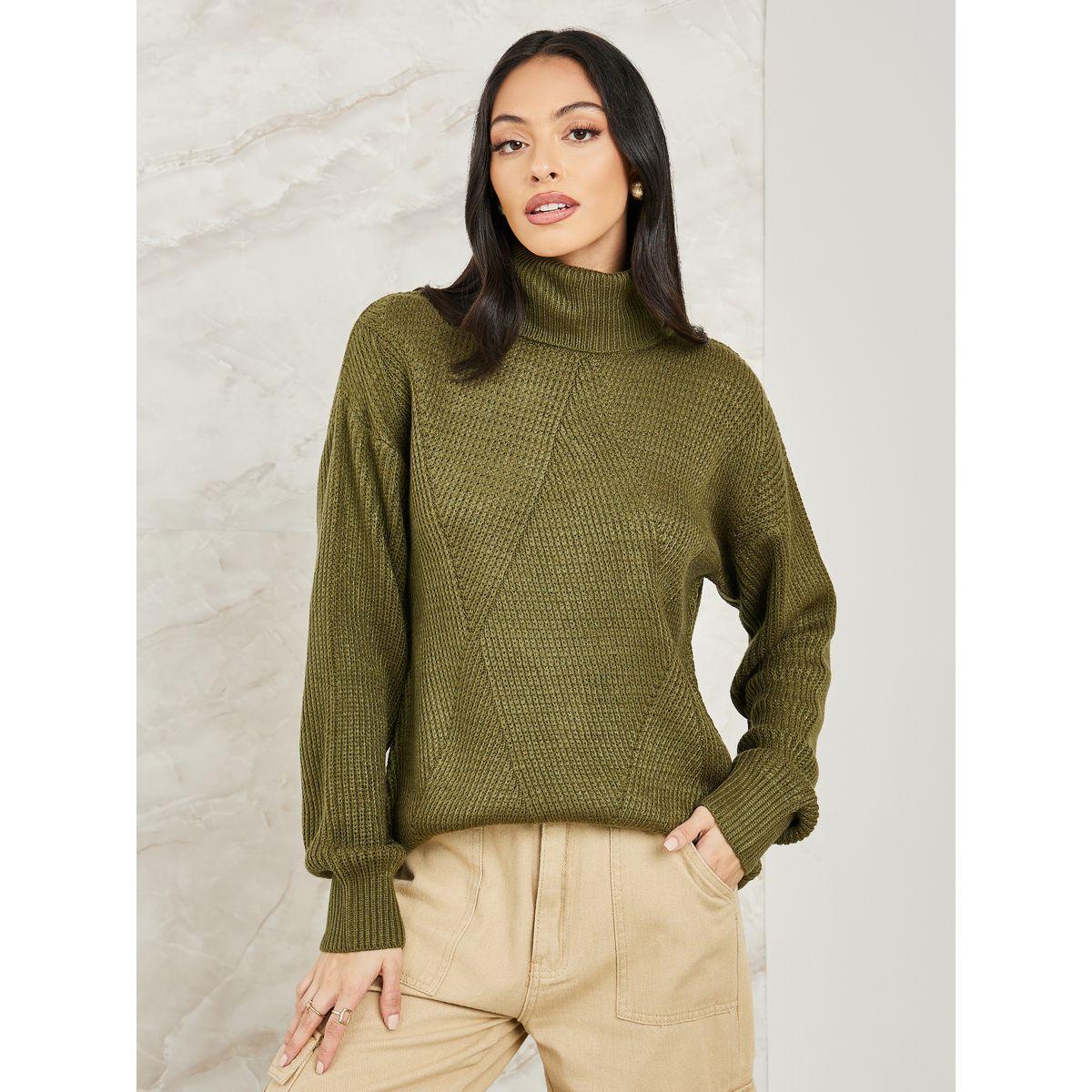 Styli Regular Fit Regular Length Turtle Neck Ribbed Sweater-women-clothing-cardigansandjumpers-jumpers-image-1