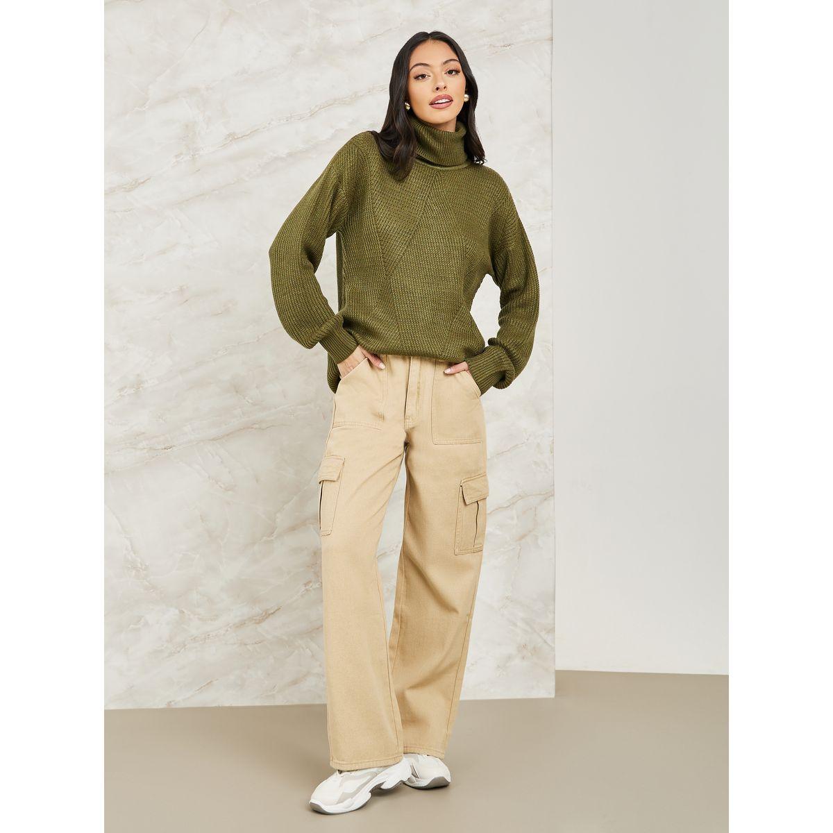 سويتر بتفاصيل مضلعة بياقة عالية-women-clothing-cardigansandjumpers-jumpers-image-2
