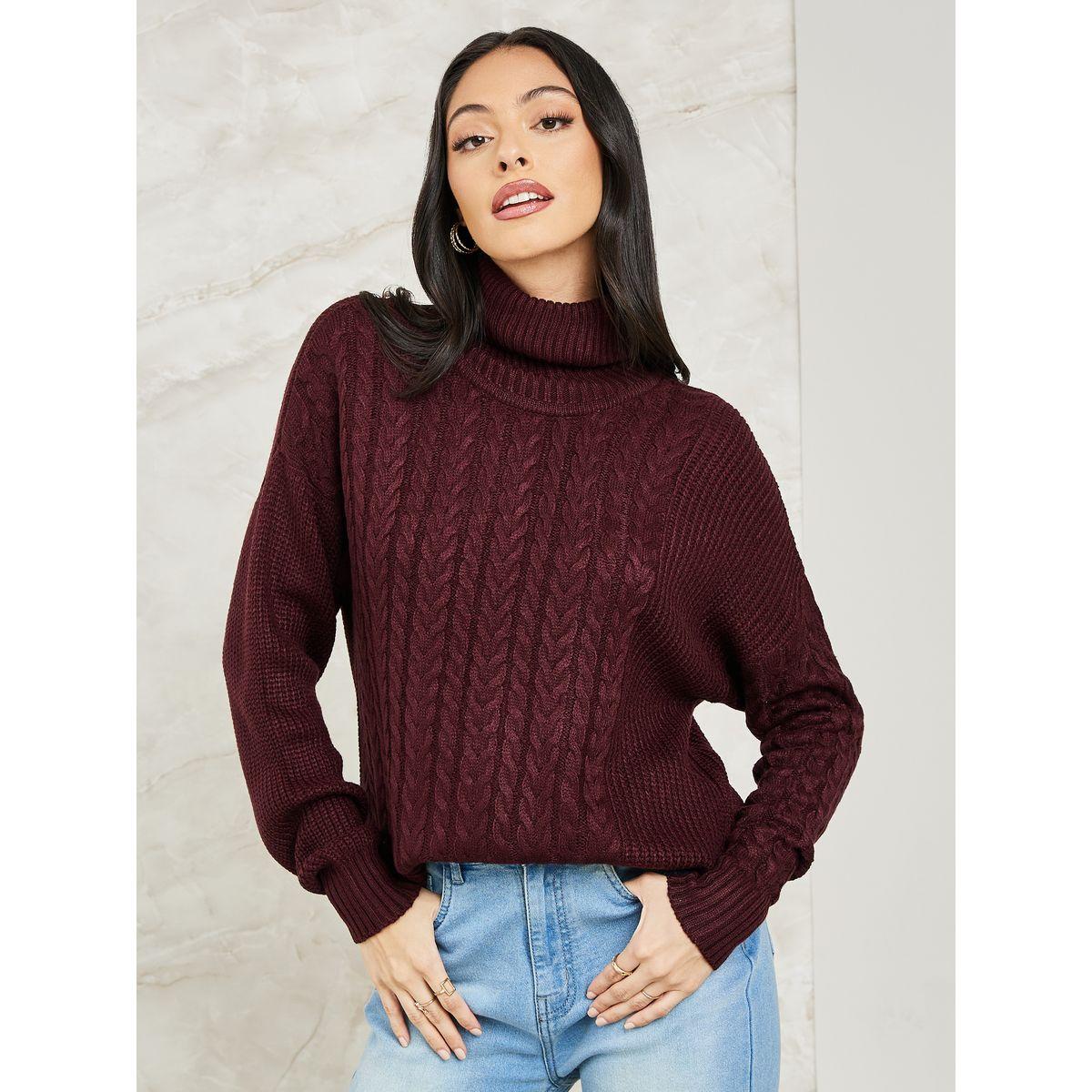 Styli Boxy Fit Regular Length Chunky Cable Knit Sweater-women-clothing-cardigansandjumpers-jumpers-image-1