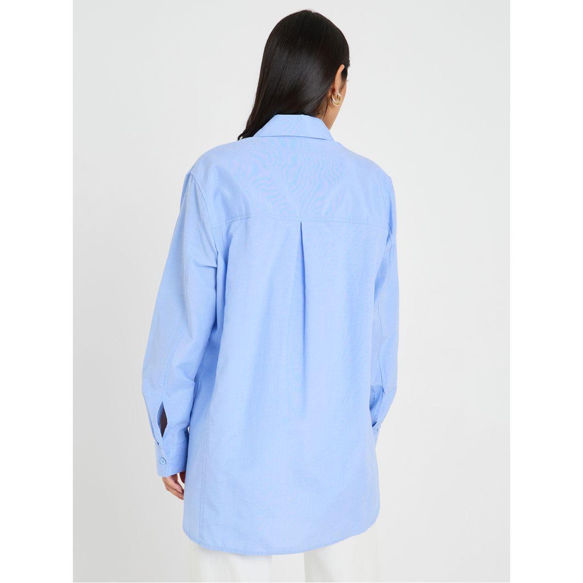 Styli Solid Regular Fit Longline Shirt-women-clothing-shirtsandblouses-shirts-image-6