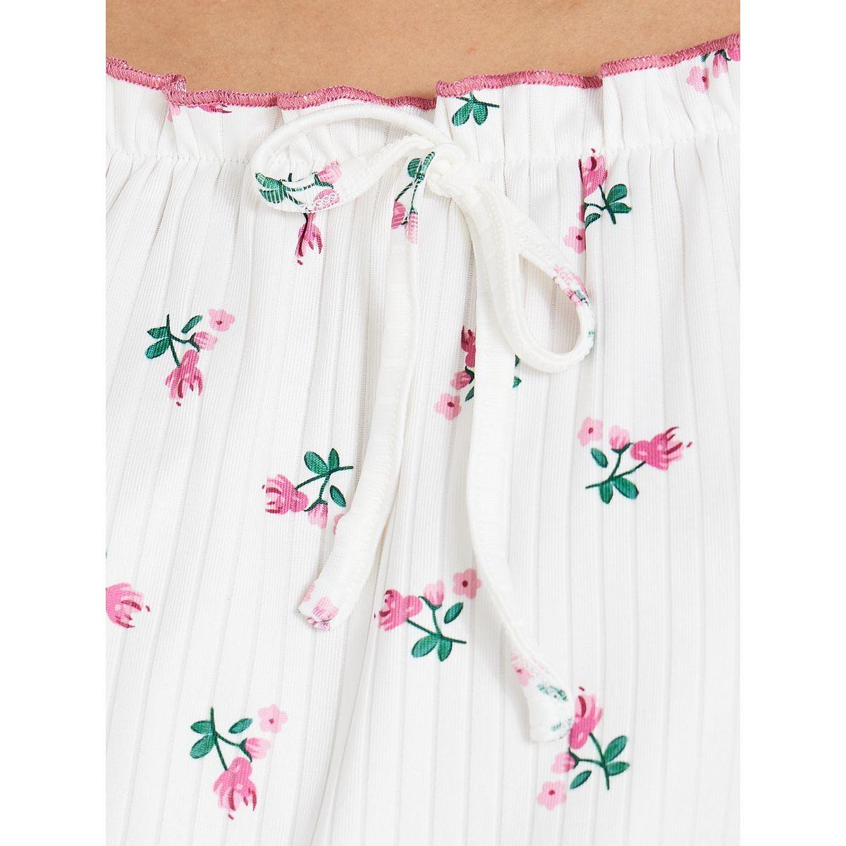 Styli Unwind Contrast Lettuce Hem Floral Print Rib Broderie Nightdress-women-clothing-nightwear-nighties-image-4