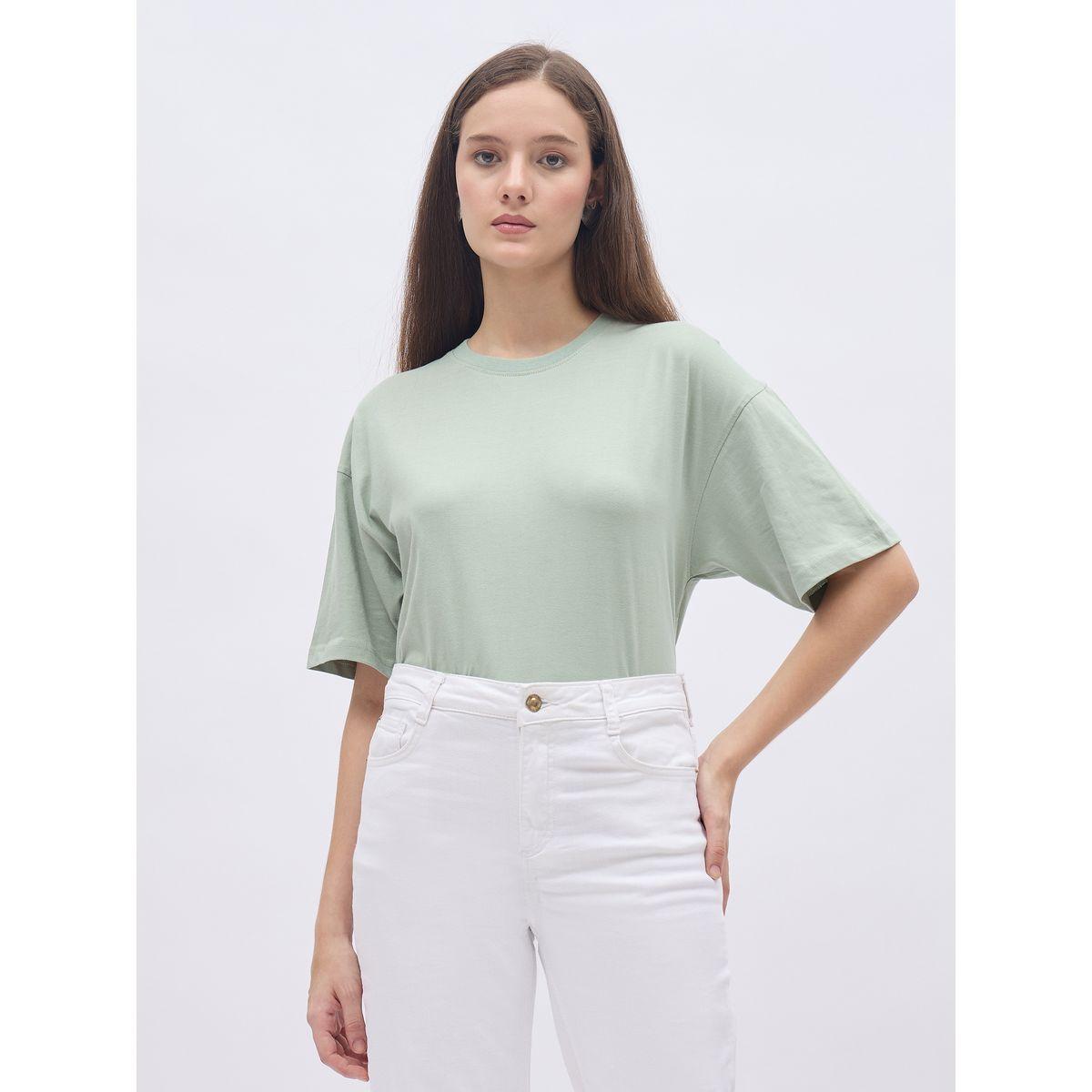 مجموعة من 2 تيشيرت فضفاض سادة بأكمام قصيرة-women-clothing-tshirts-image-5
